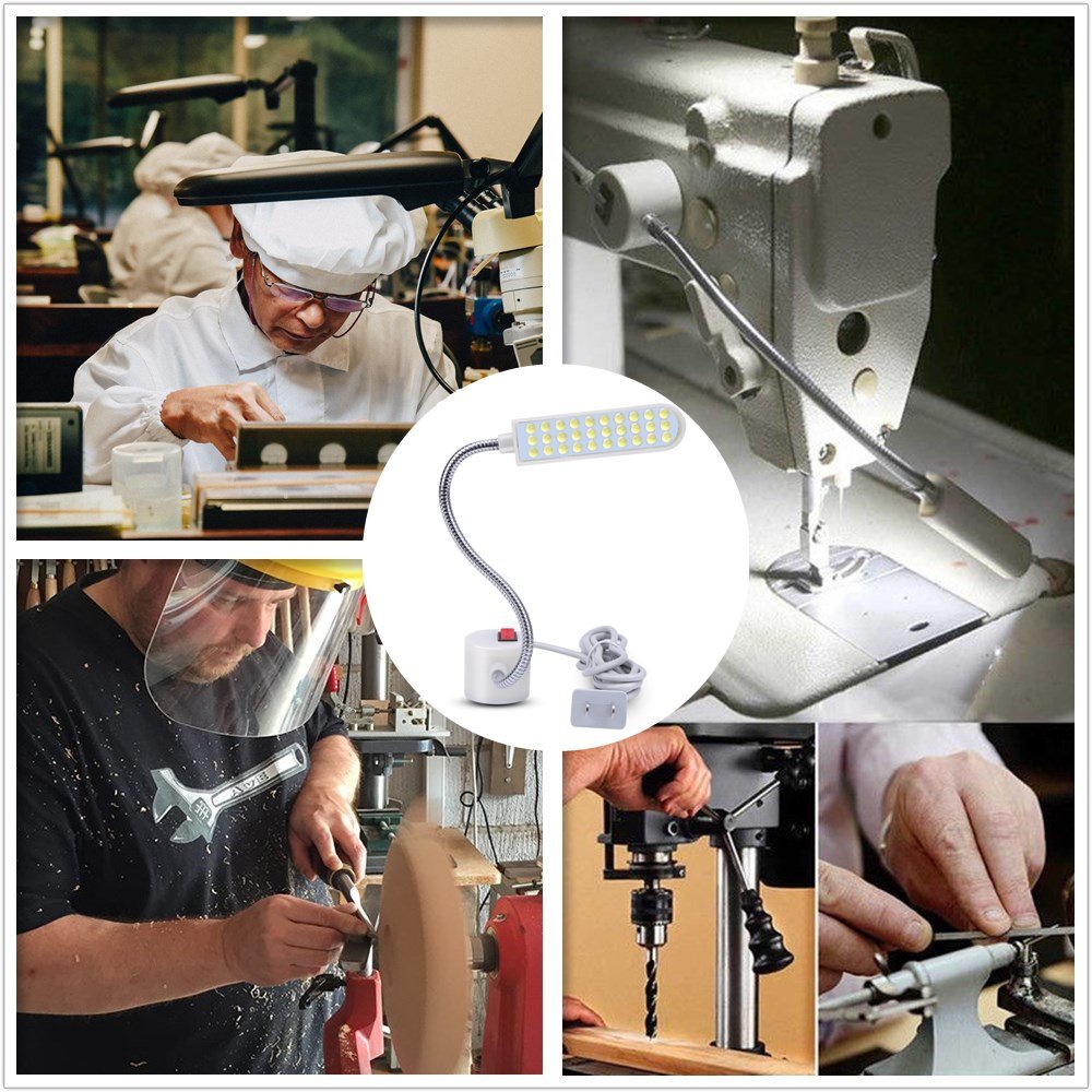 harmiey Sewing Machine Light (36LED) Gooseneck Work Light with Magnetic Mounting Base, Sewing Machine lamp White Soft Light for Lathes, Drill Presses, Workbenches