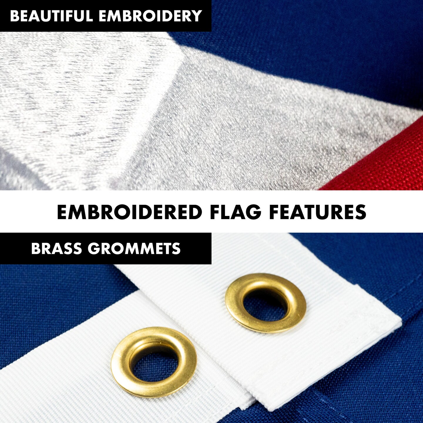G128 Flag Pole 5 FT Silver Tangle Free &#x26; Texas Flag 2x3 FT Combo Embroidered Spun Polyester
