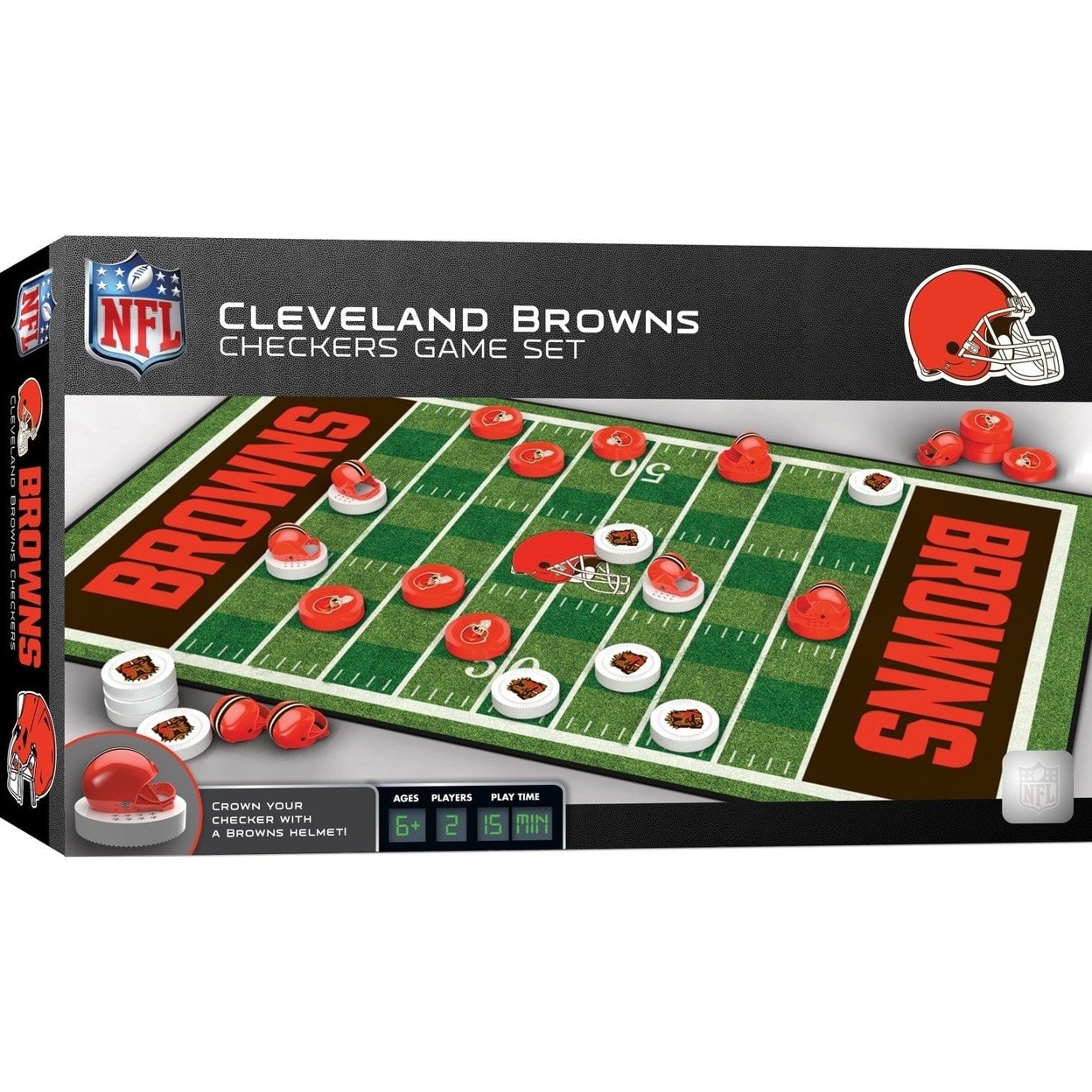 Cleveland Browns Checkers Board Game Nfl Officially Licensed 24 Pieces