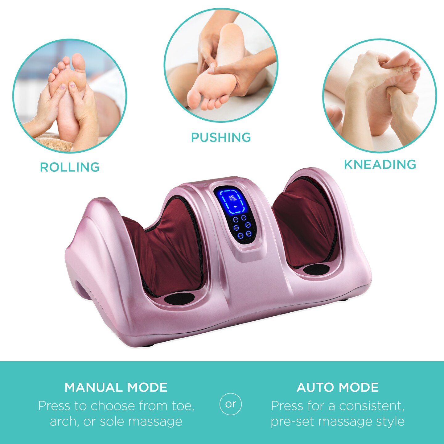 Best Choice Products Therapeutic Kneading &#x26; Rolling Shiatsu Foot Massager w/ High Intensity Rollers, Remote