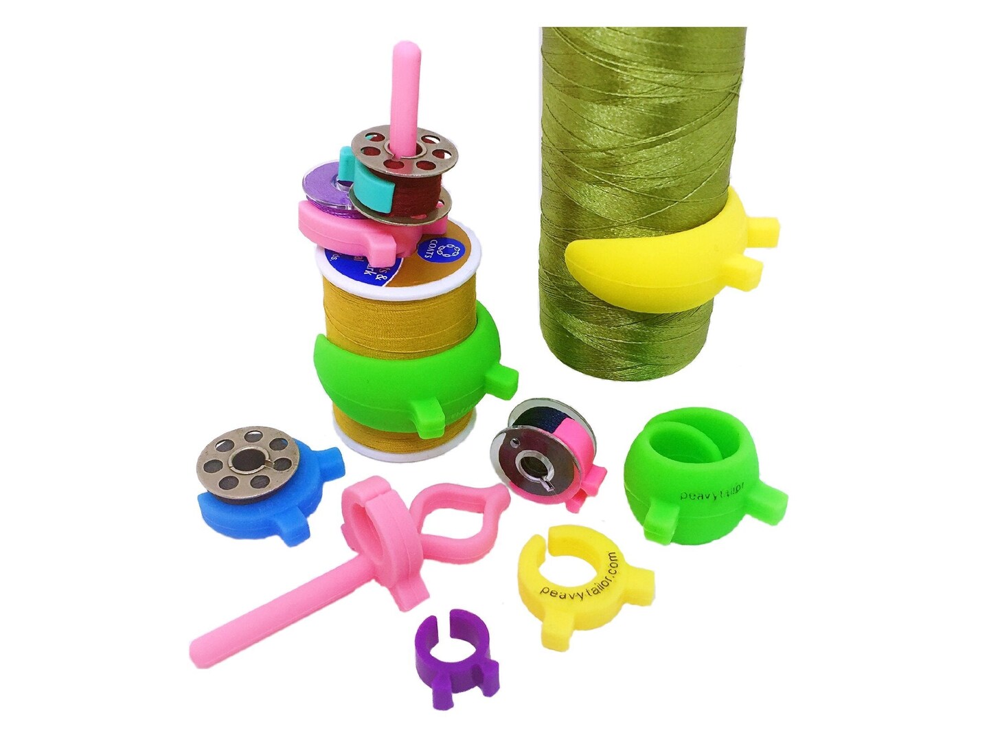 24 Piece Bobbin Holder Set for Sewing Machines - Bobbin Clamps for Organizing Threads and Avoiding Tangles