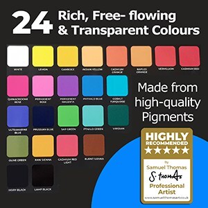 Zieler&#xAE; Premium 24 Half Pan Watercolor set with Detachable Pallet and 2 x Watercolor Brushes