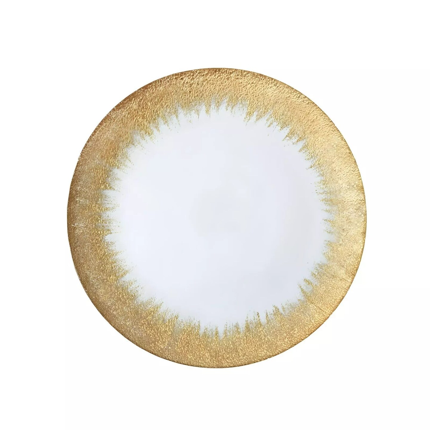 8 pcs 13" Clear with Spray Rim Round Glass Charger Plates Wedding Supplies