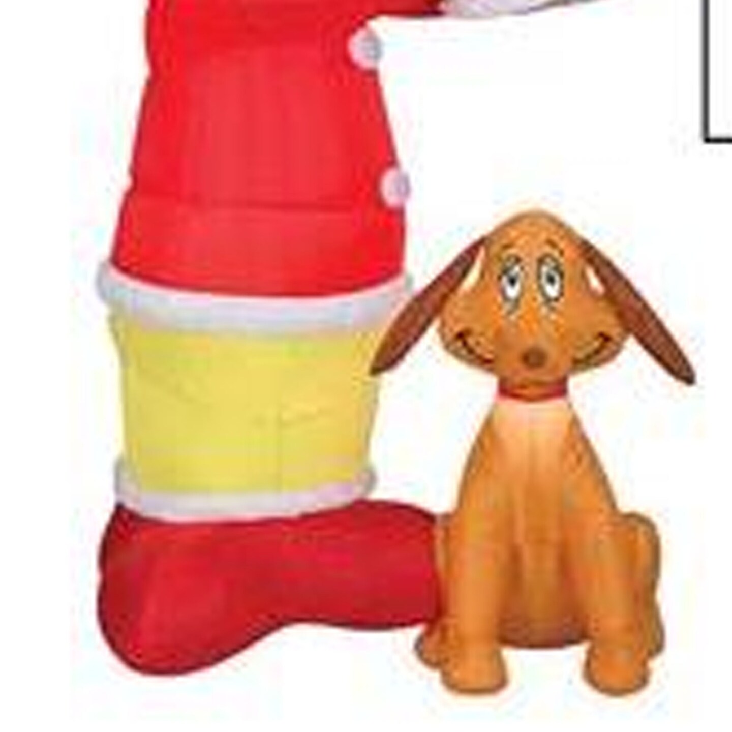 35" Animated Grinch Inflatable with Santa Hat for Max Christmas Yard Decor
