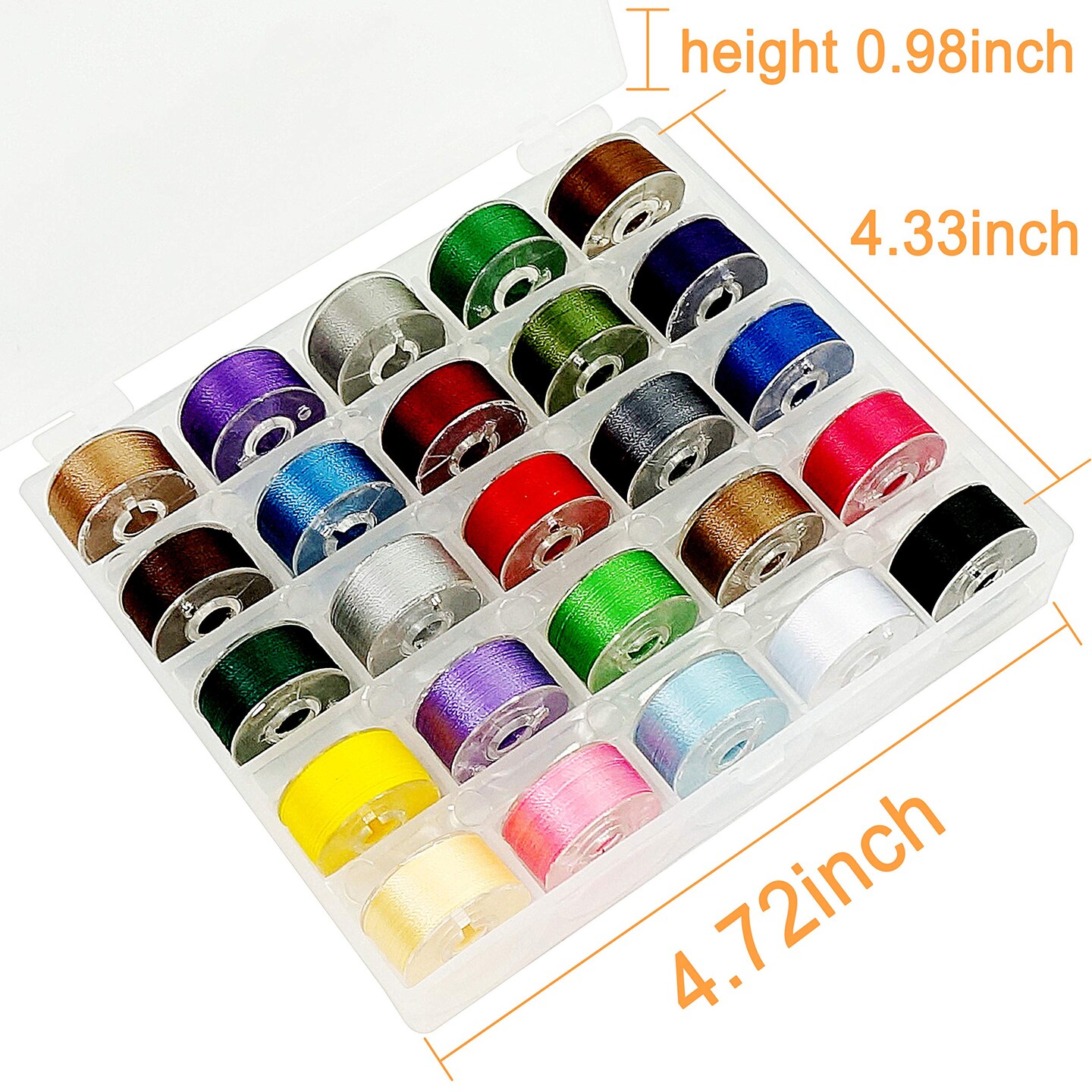 New brothread 25pcs Assorted Colors 70D/2 (60WT) Prewound Bobbin Thread Plastic Size A SA156 for Embroidery and Sewing Machine DIY Embroidery Thread Sewing Thread