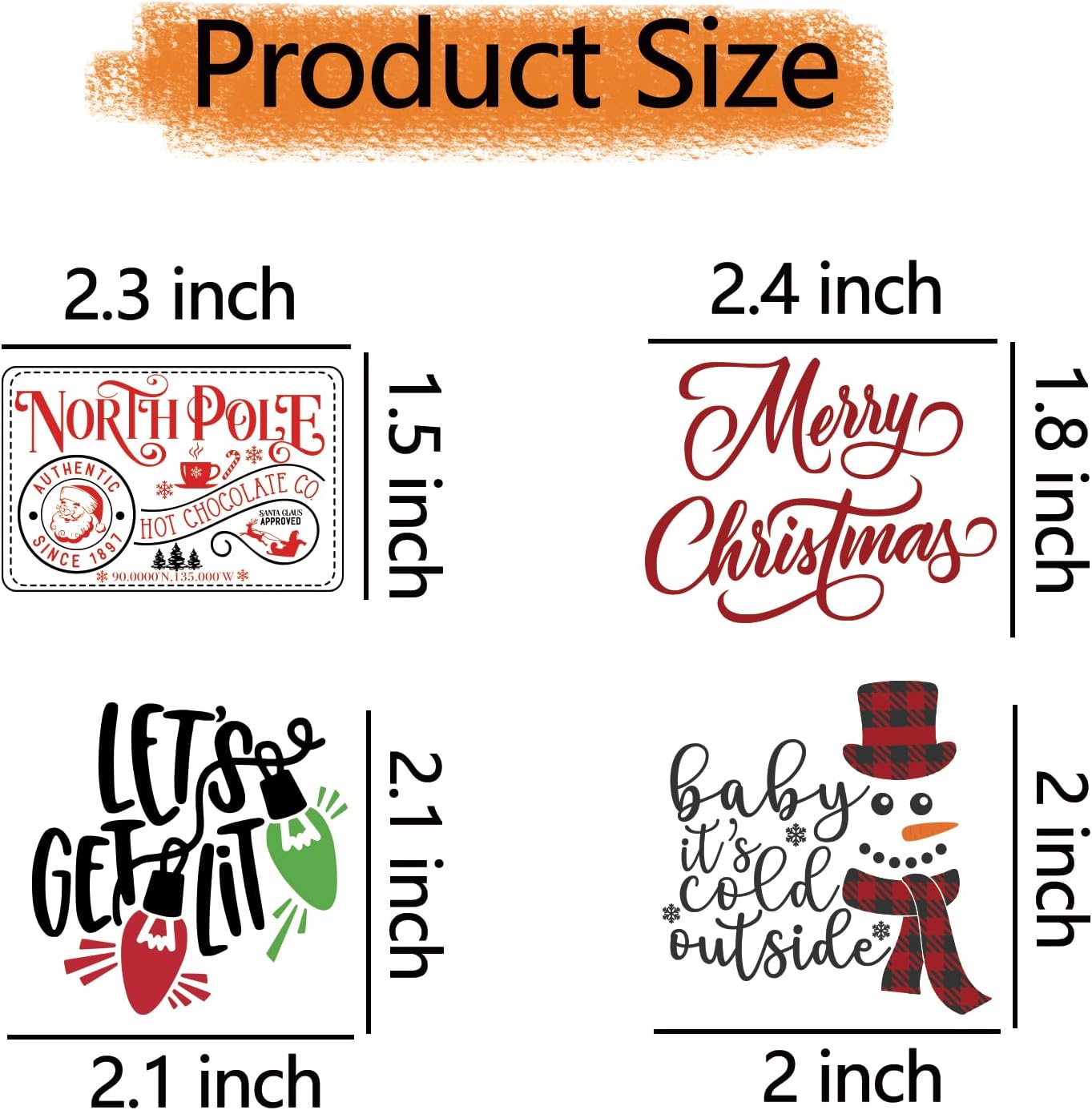 27 Pieces Christmas Word Stickers for Crafts Vinyl Waterproof Christmas Decals for Ornament Xmas Ball Crafts Wood Cup Glass Water Bottle Decoration (27 Pcs Color Words)