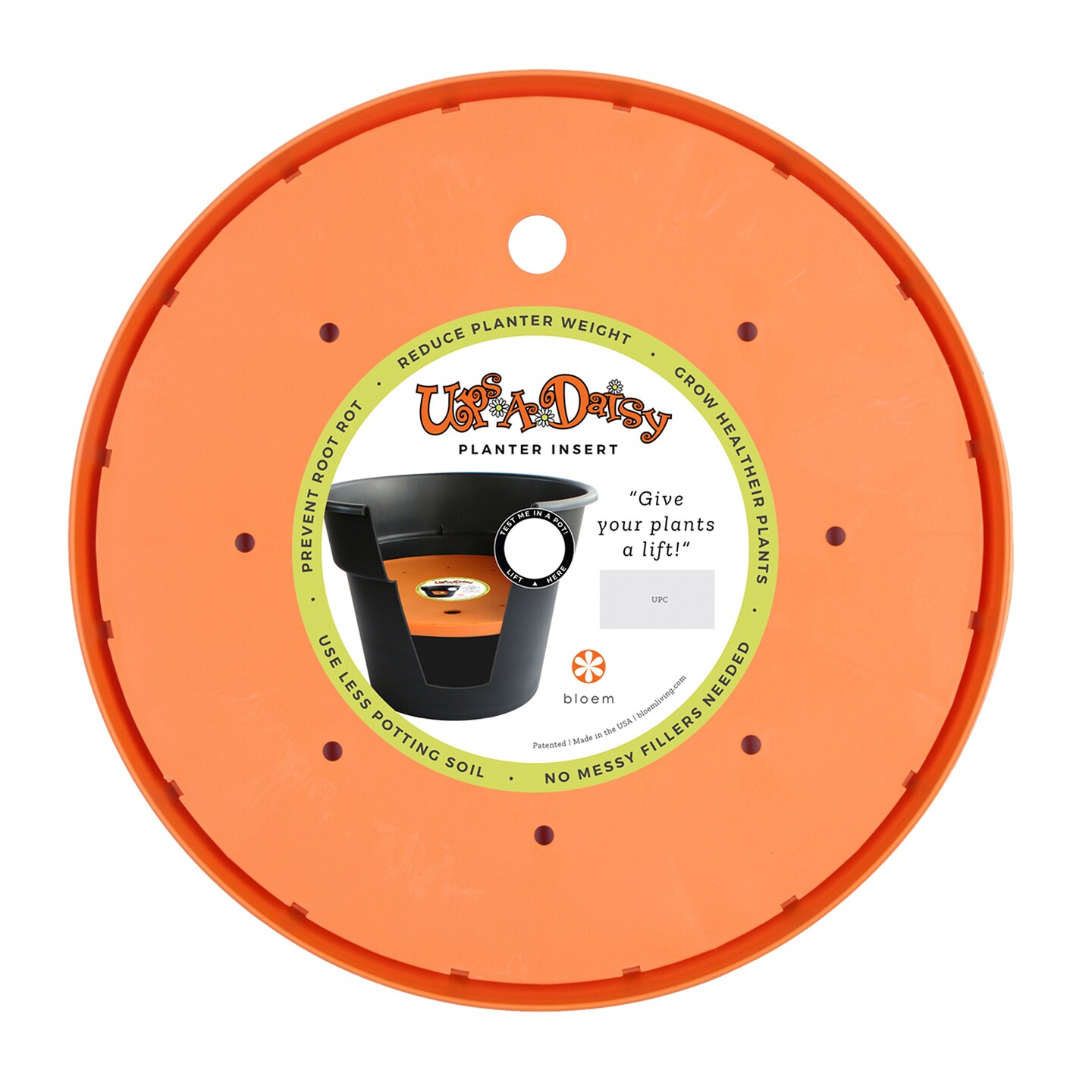 Bloem Ups-A-Daisy Round Planter Lift Insert: 17&#x22; - Orange