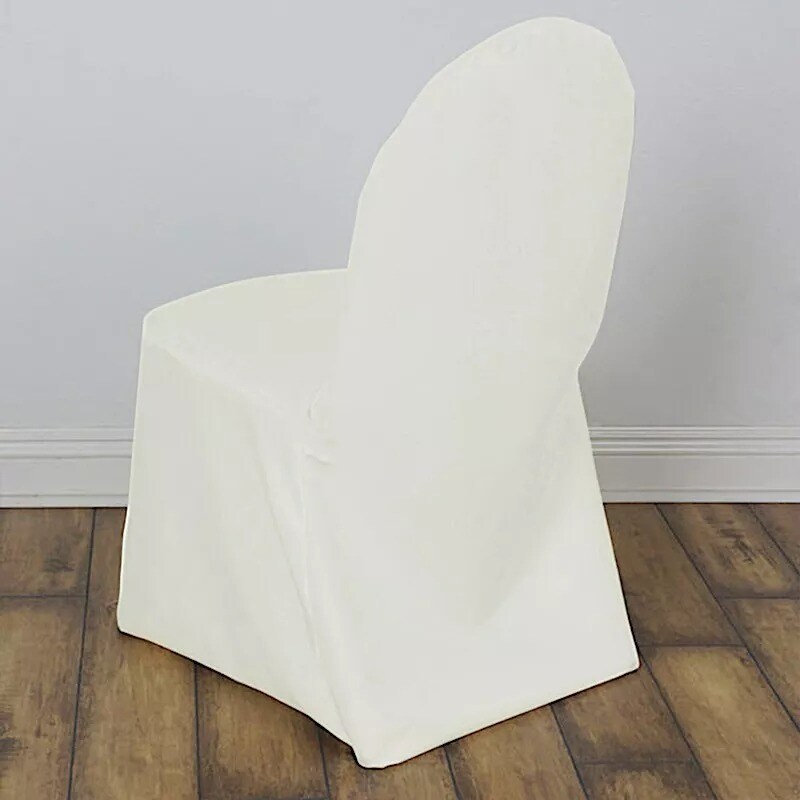 10 IVORY Polyester BANQUET CHAIR COVERS Wedding Ceremony Supplies Event D&#xE9;cor