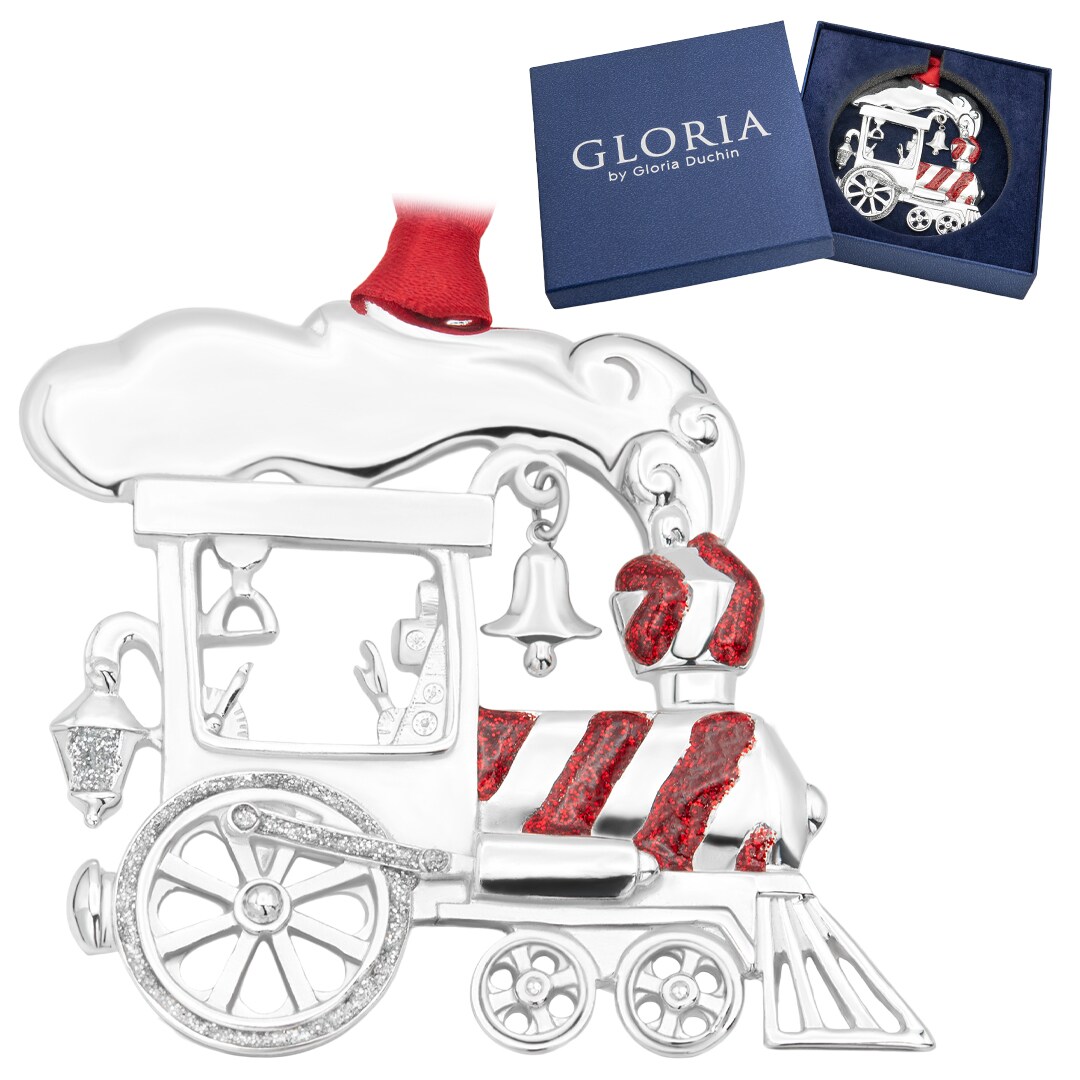 Gloria Duchin Modern Toy Train Sterling Silver Metal Keepsake Ornament