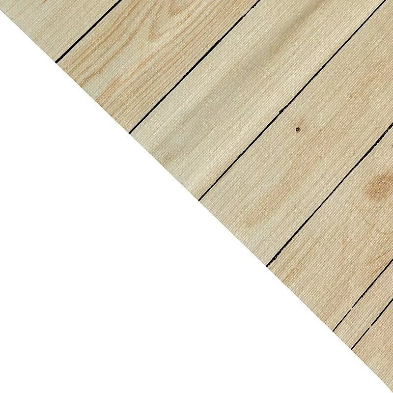 52" x 108" Natural Rectangular Disposable Plastic Tablecloth Wooden Design Party