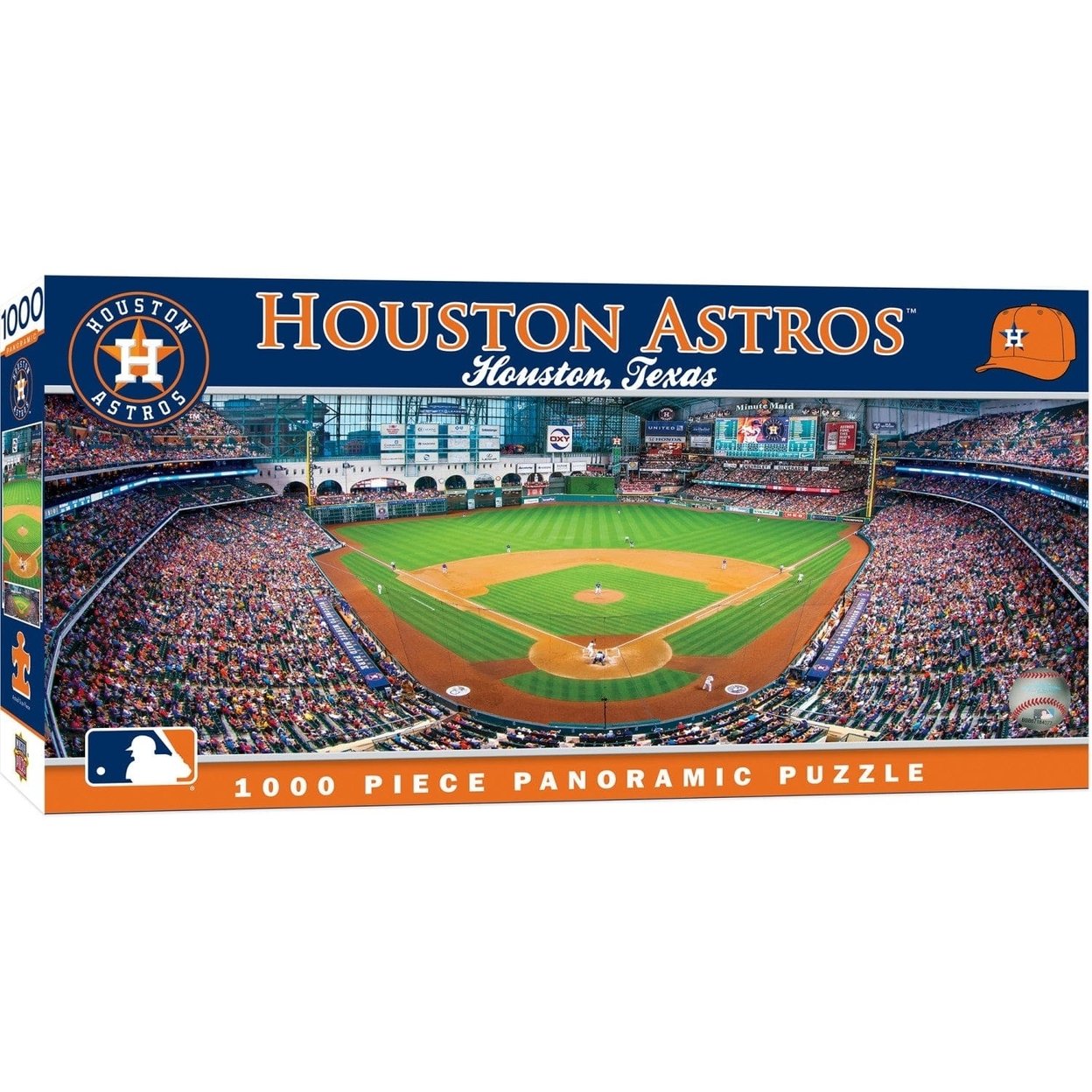 Houston Astros 1000 Piece Panoramic Jigsaw Puzzle 13X39 Inches Recycled Material