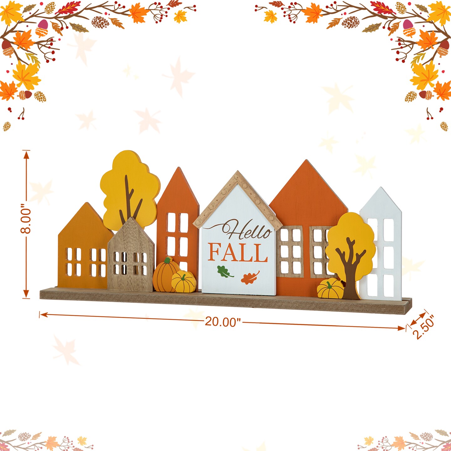 20&#x22;L Fall Wooden House Table D&#xE9;cor