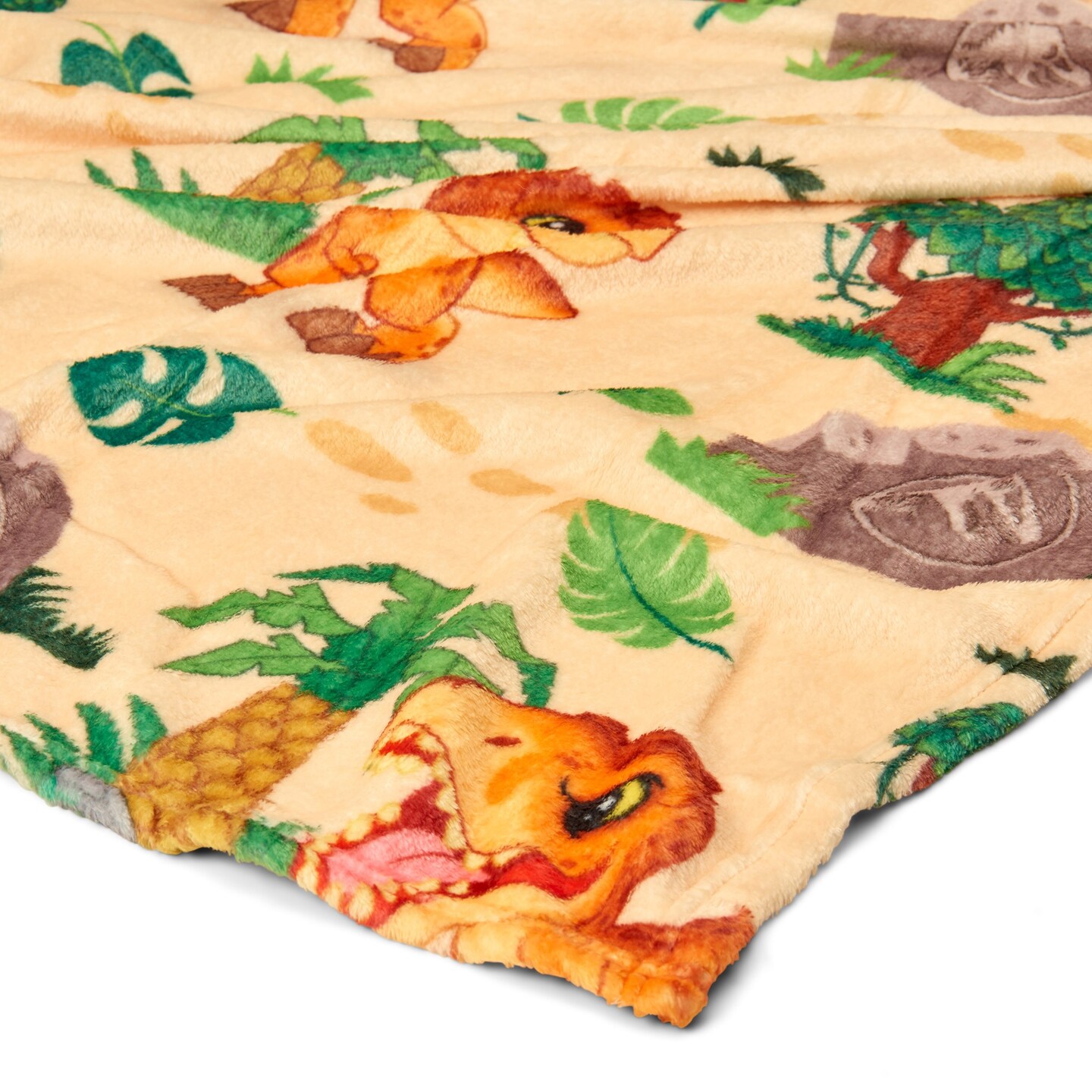 Universal Studios Jurassic Park Wild Time Silk Touch Throw Blanket 40X50 inches and Hugger Set, 11 inches
