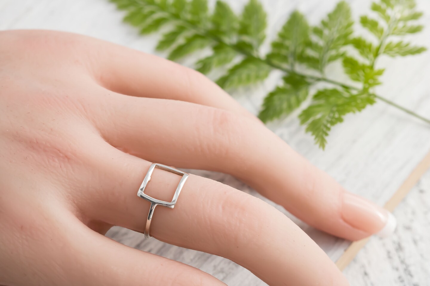 Special hot square silver ring