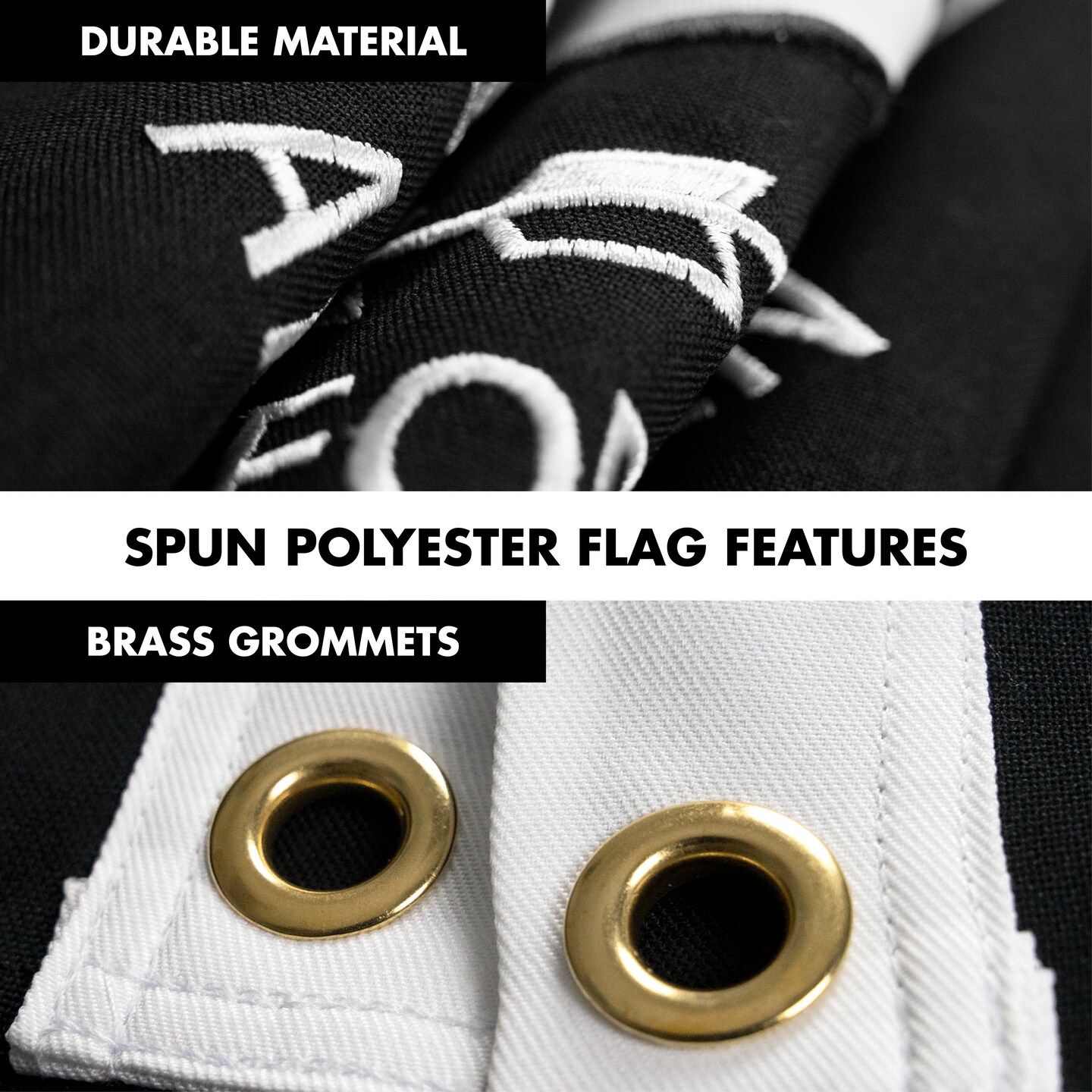 G128 Flag Pole 6 FT White Tangle Free &#x26; POW MIA Flag Emb 3x5 FT Combo Embroidered Spun Polyester