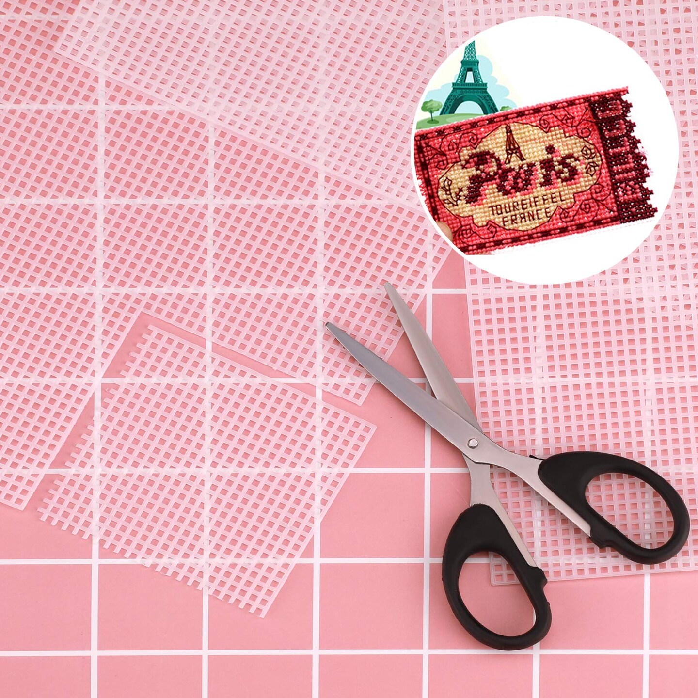 SAVITA 6 Sheets of Plastic Mesh 7 Needlework Canvas for Embroidery and Knitting and Crochet Projects