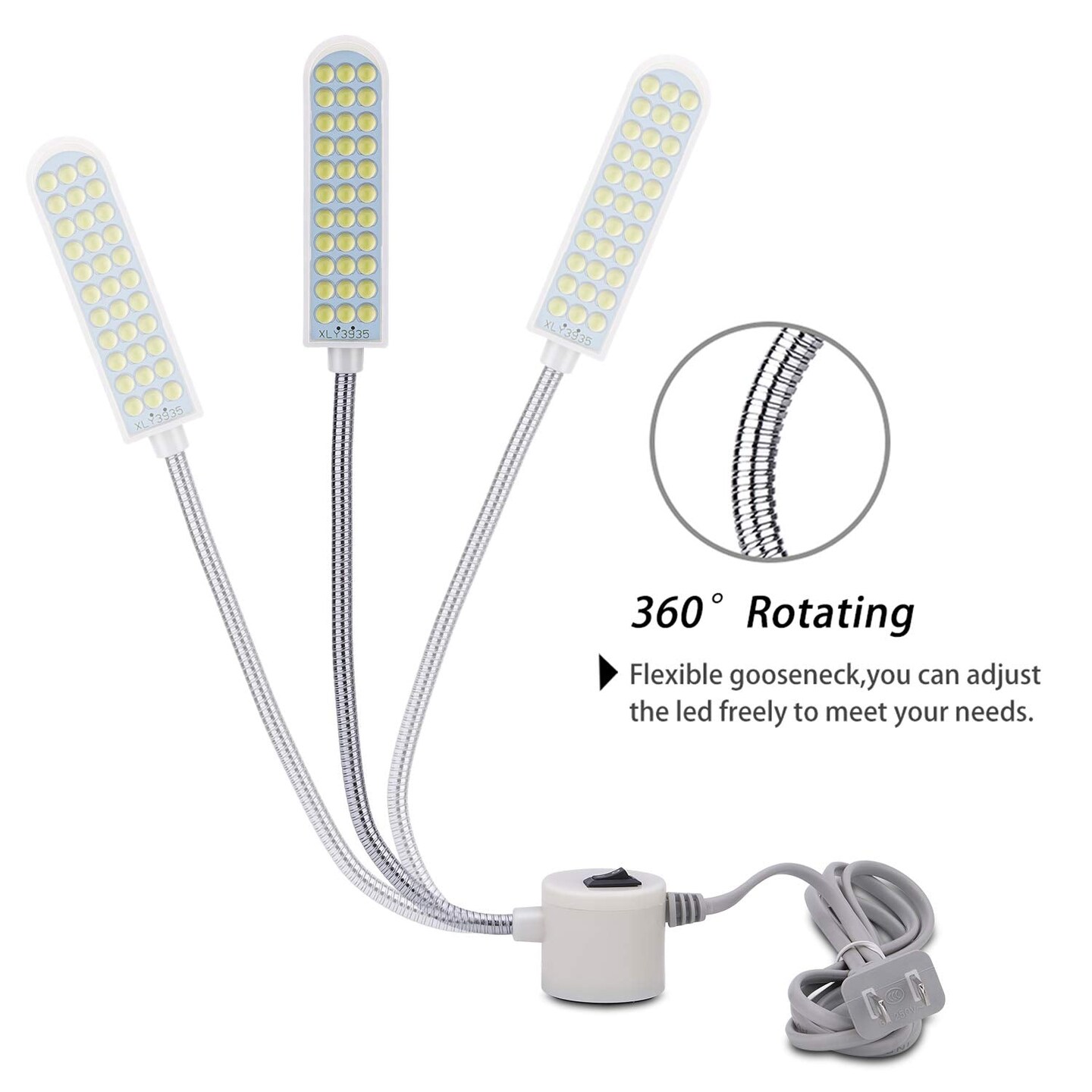 harmiey Sewing Machine Light (36LED) Gooseneck Work Light with Magnetic Mounting Base, Sewing Machine lamp White Soft Light for Lathes, Drill Presses, Workbenches