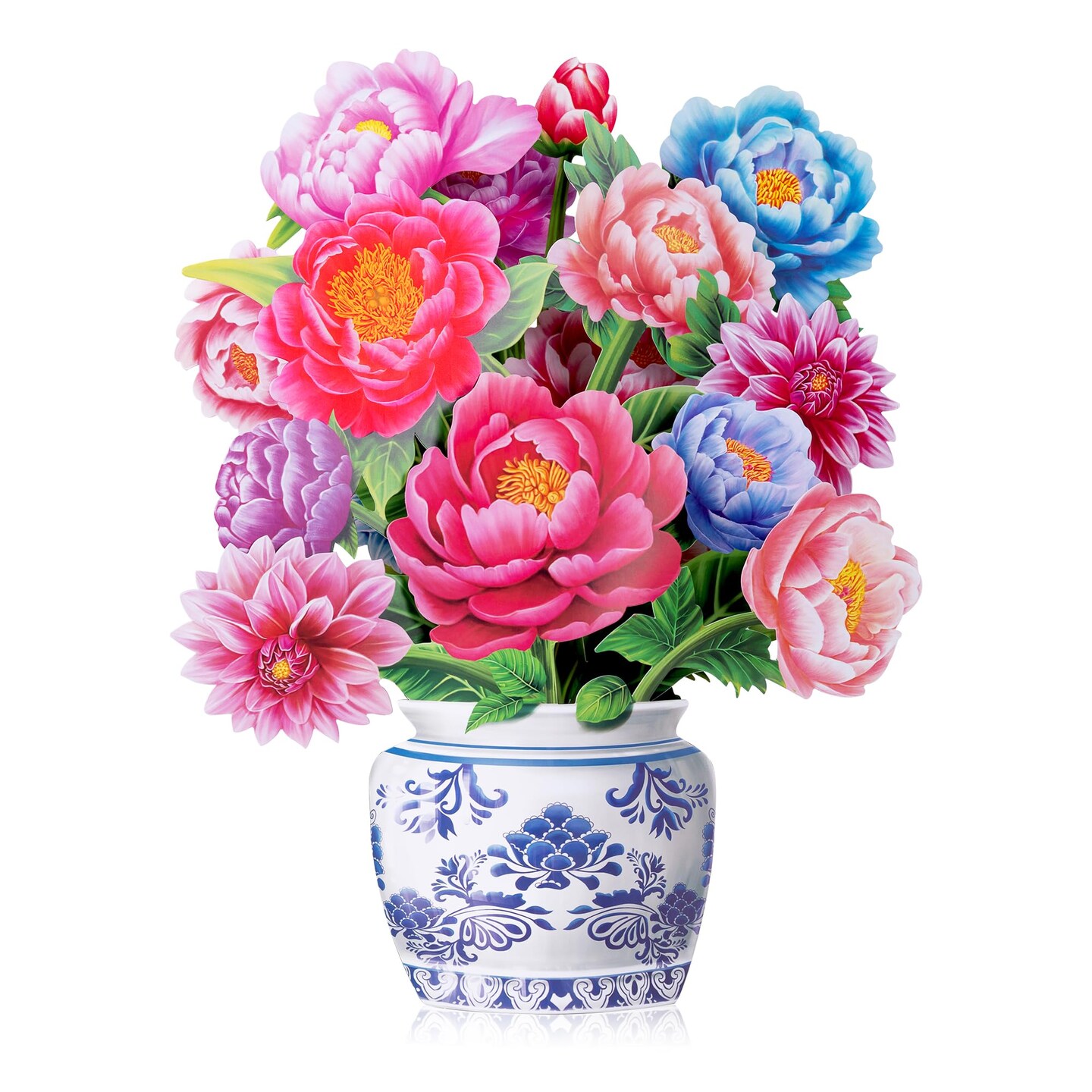 Airpark Paper Pop Up Flower Bouquet Card, Peony Flowers, Gift Cards 14 inch Forever Flower Paper 3D Popup Cards with Note Card and Envelope for Birthday Cards, Gift for Her