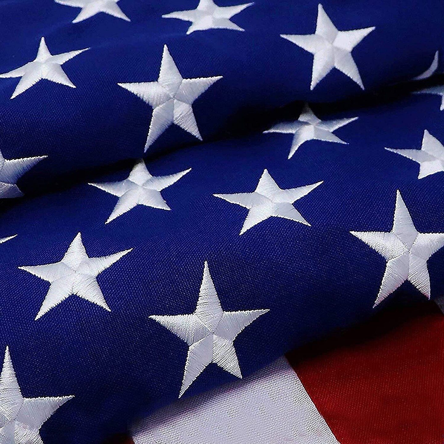 G128 American Flag | 10x15 feet | Heavy Duty Spun Polyester 220GSM Embroidered Stars, Sewn Stripes, Tough, Durable, Indoor/Outdoor, Vibrant Colors, Brass Grommets, Premium US USA Flag