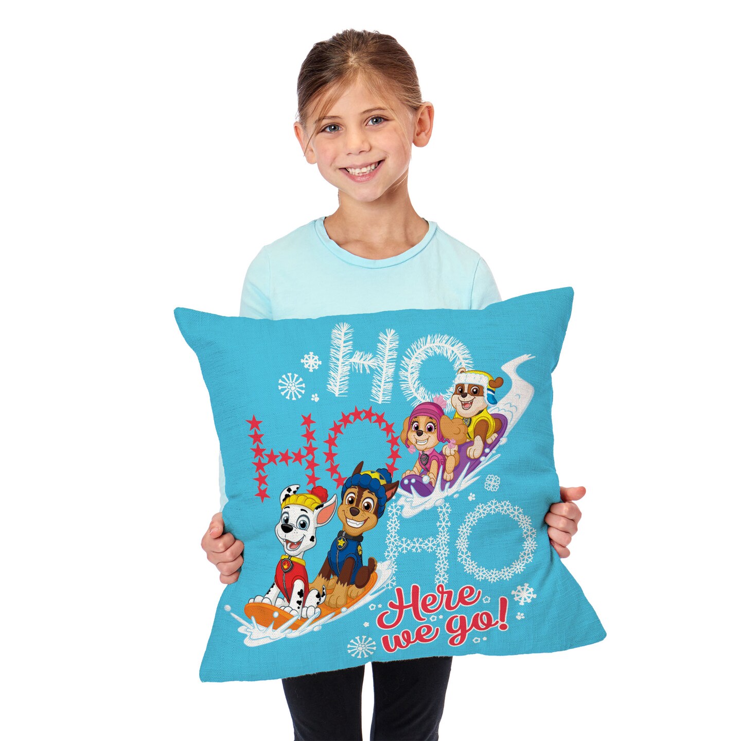 Nickelodeon Paw Patrol Ho Ho Here We Go Throw Pillow 18×18 Inches