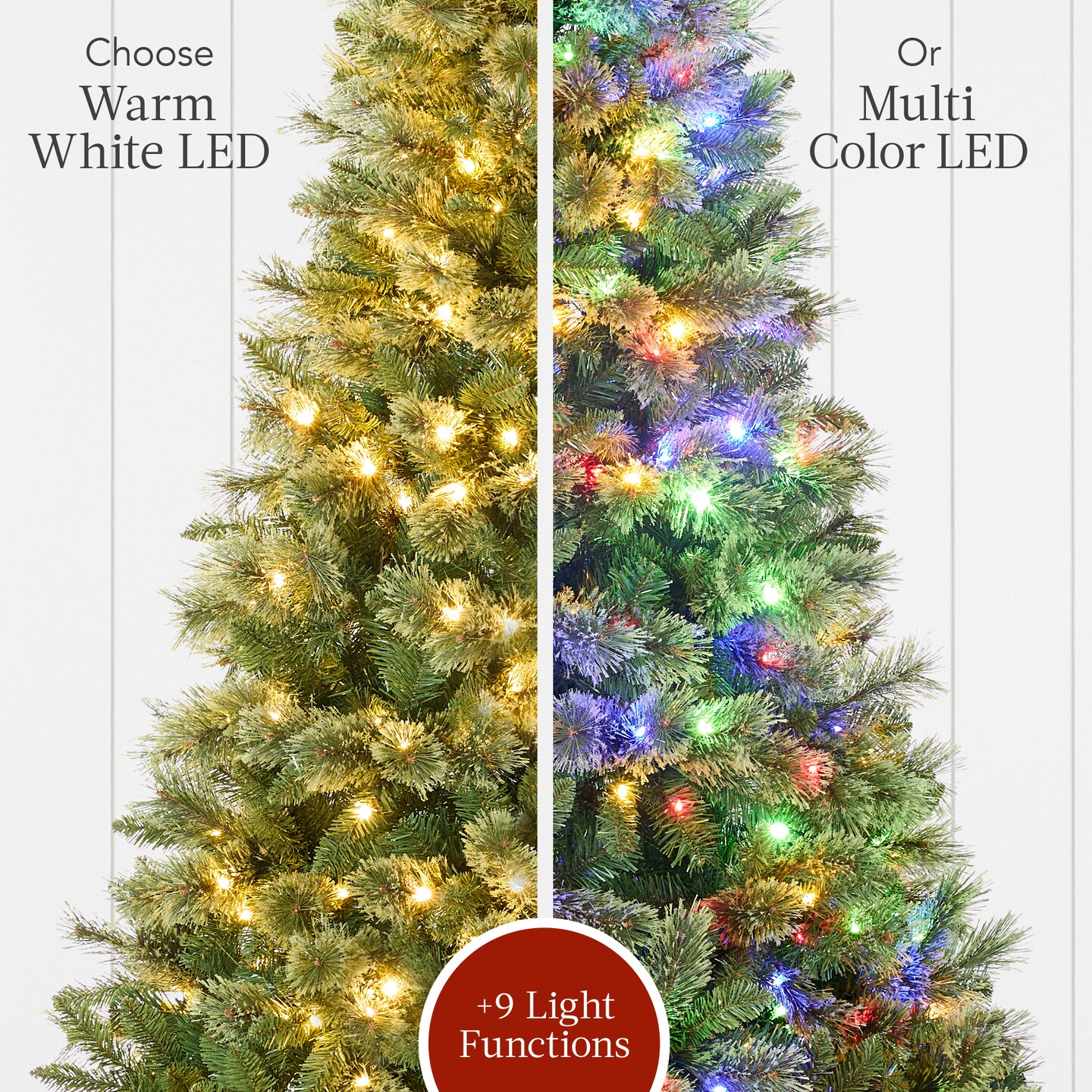 Best Choice Products Pre-Lit Cashmere Christmas Tree Holiday Decor w/ Cordless Connection, 2-in-1 LED Lights