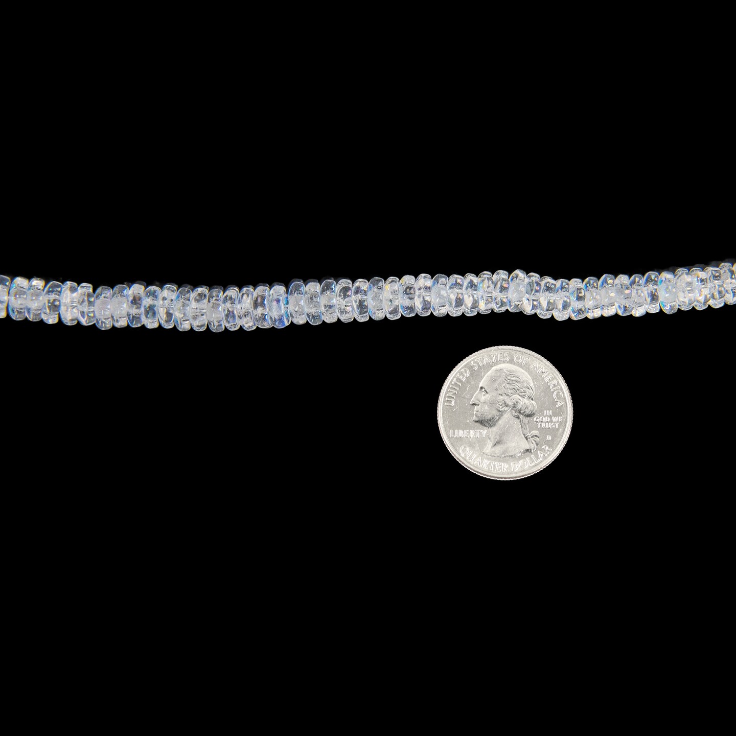 8x3mm Flat Flower Beads in Crystal AB Apx 48-50 Beads GB-FF02