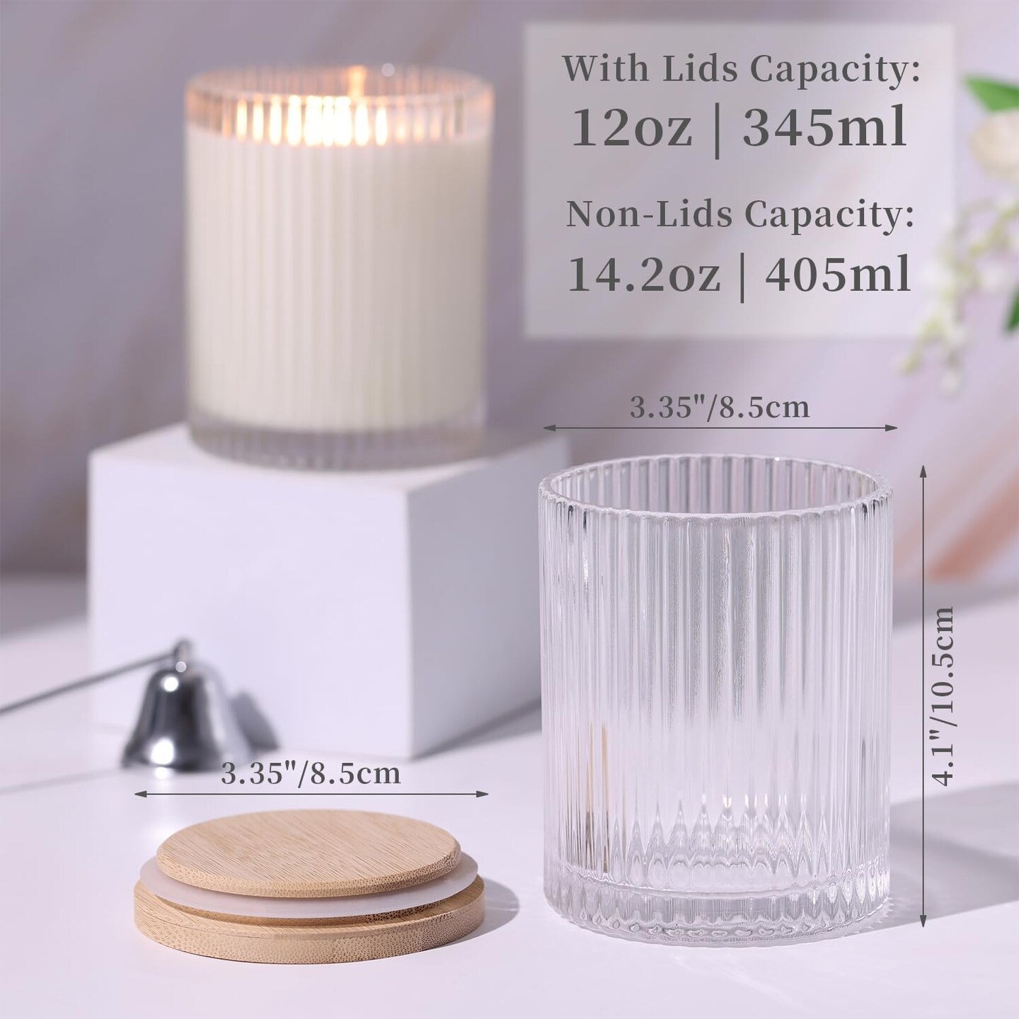 14OZ Clear Glass Candle Jars for Making Candles