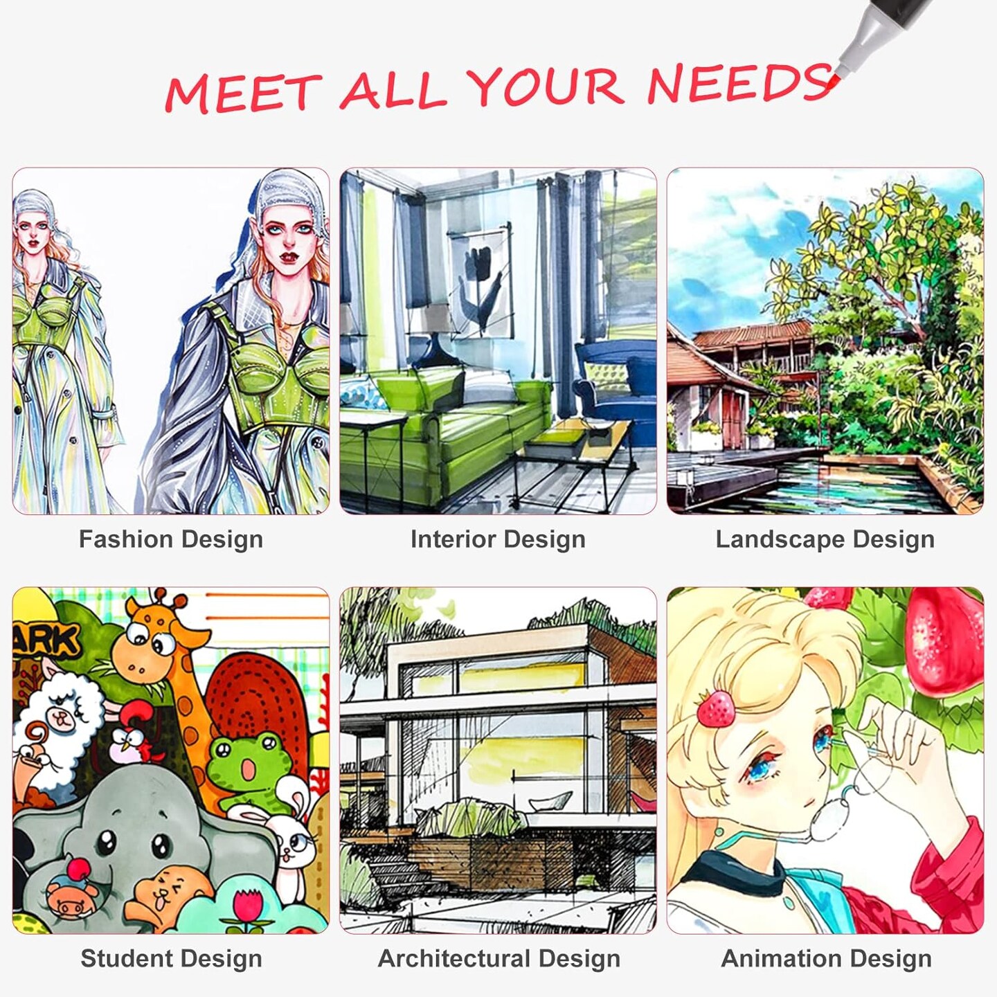 120 Colors Dual Tips Art Markers Set