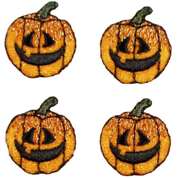Halloween Mini Jack-O-Lantern Iron-on Applique/Patch Pack of 4