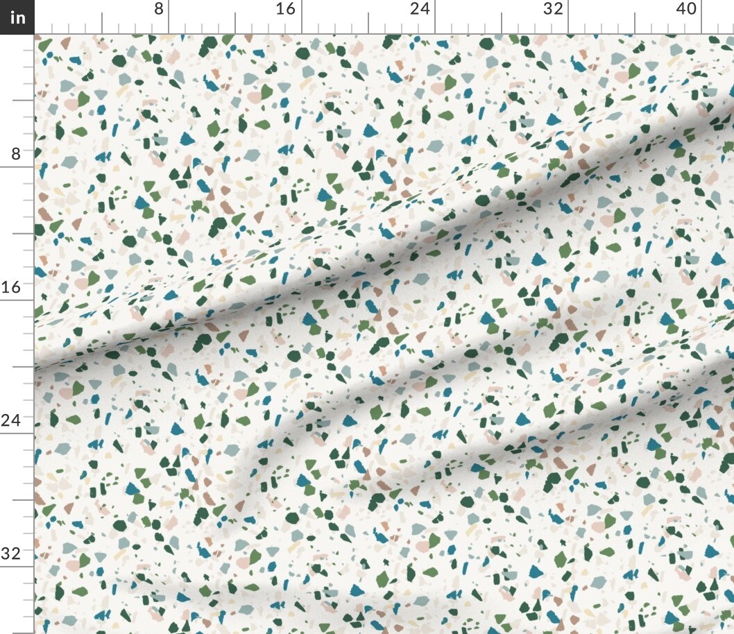 Terrazzo Spot Dots Modern Vintage Pastel Custom Printed Fabric by Spoonflower Various Fabrics by the Yard or Fat Quarter