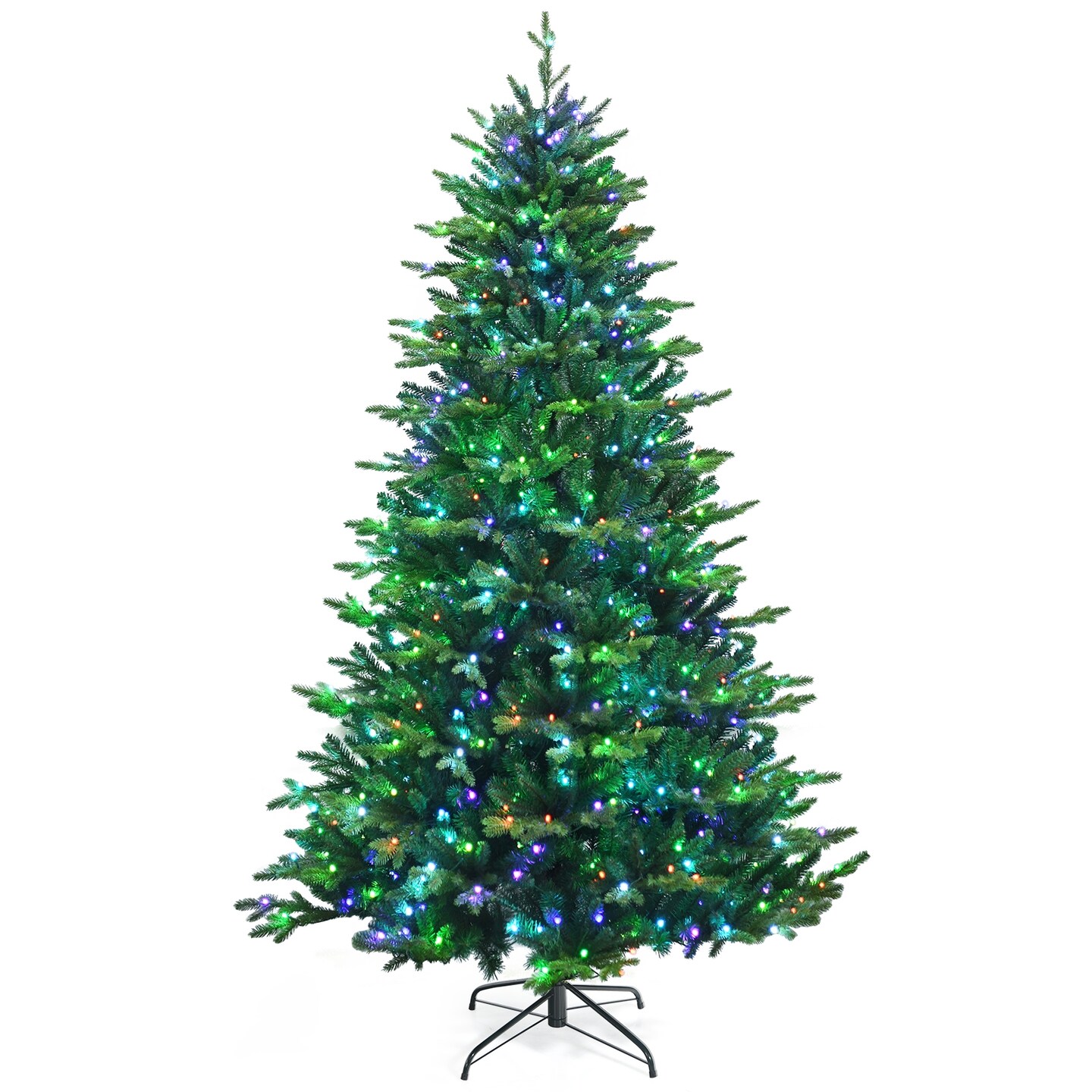 Green 8ft Artificial Christmas Tree with LED Lights and Branches