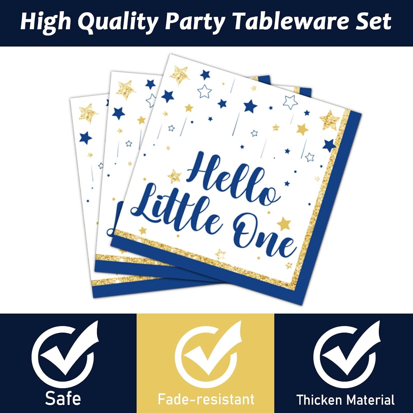 96 Pcs Twinkle Twinkle Little Star Party Gender Reveal Supplies for 24 Guests (Multi-color)