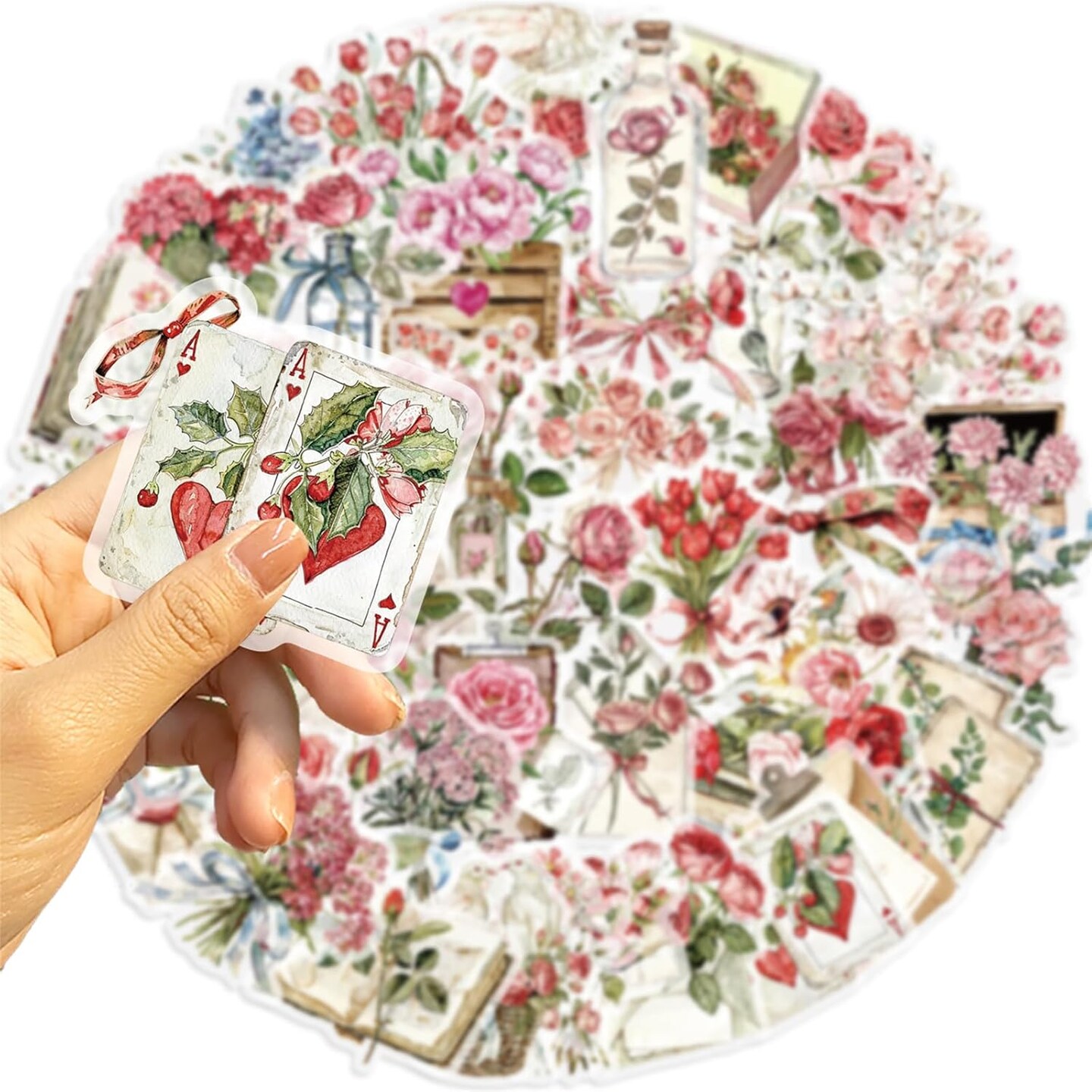 50pcs Transparent Flower Stickers for Scrapbooking (FLOWER50)