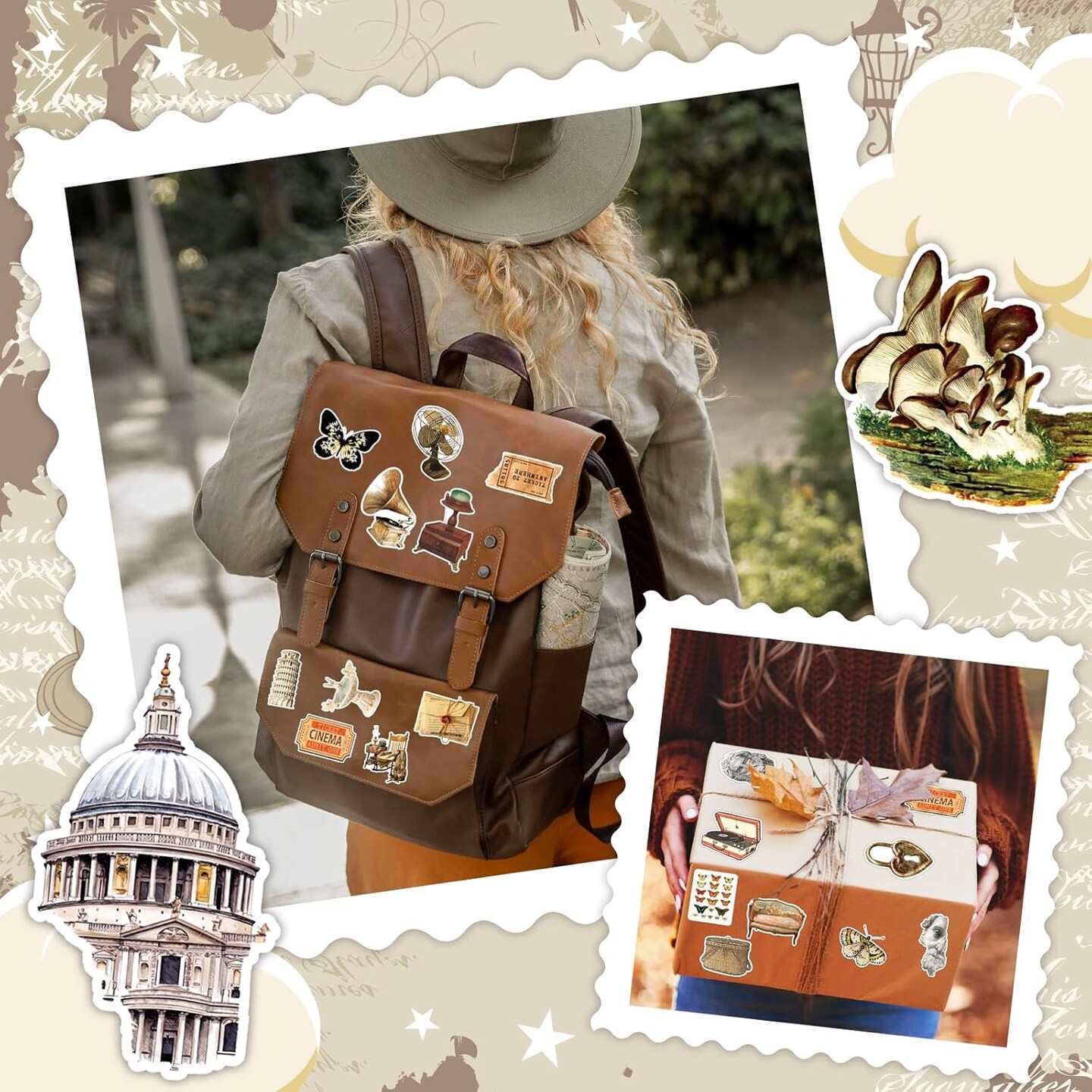 150 PCS Vintage Scrapbook Stickers