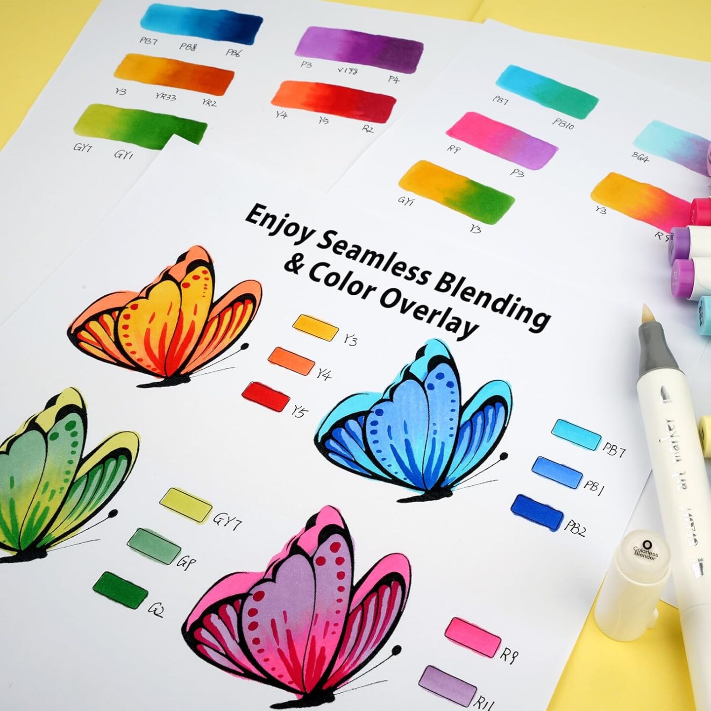 49 Colors - Alcohol Markers Brush Tip &#x26; Chisel Tip
