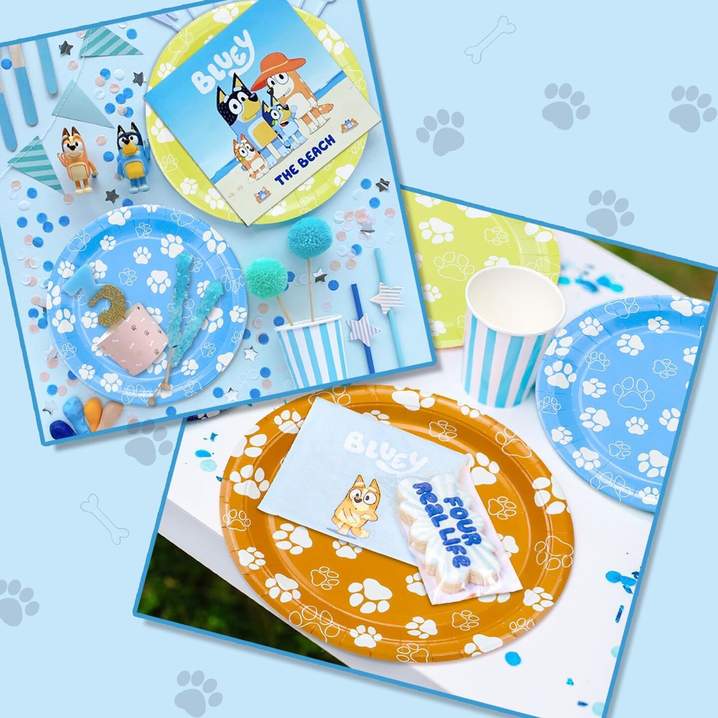 40Pcs Dog Paw Print Plates