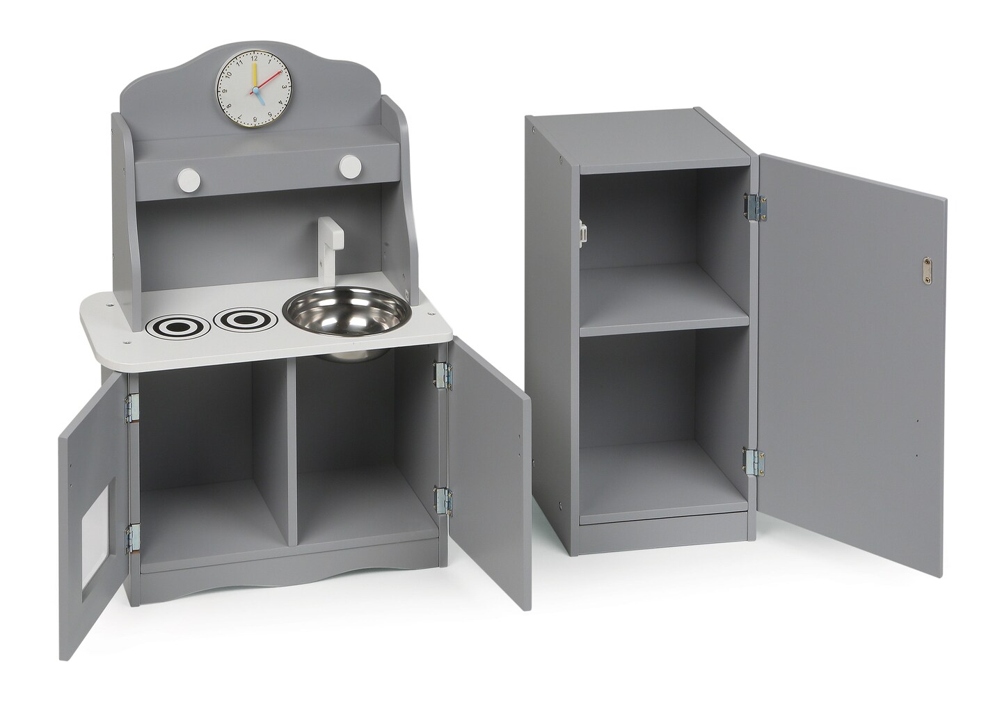 Badger Basket Kitchen Furniture Set for 18 inch Dolls - Gray/White