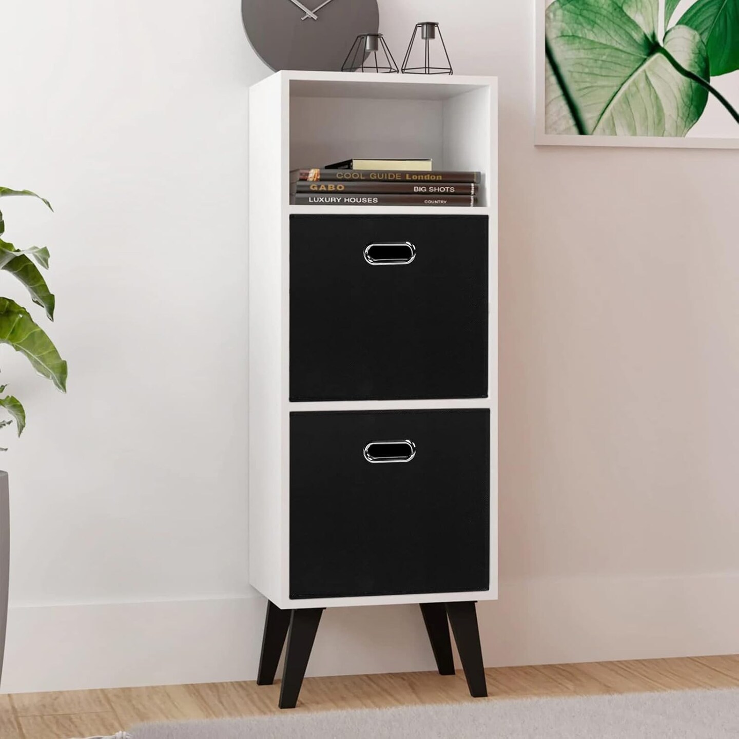 1 Pack Foldable Storage Cubes Bins - (Black) 11"L x 11"W x 11"H