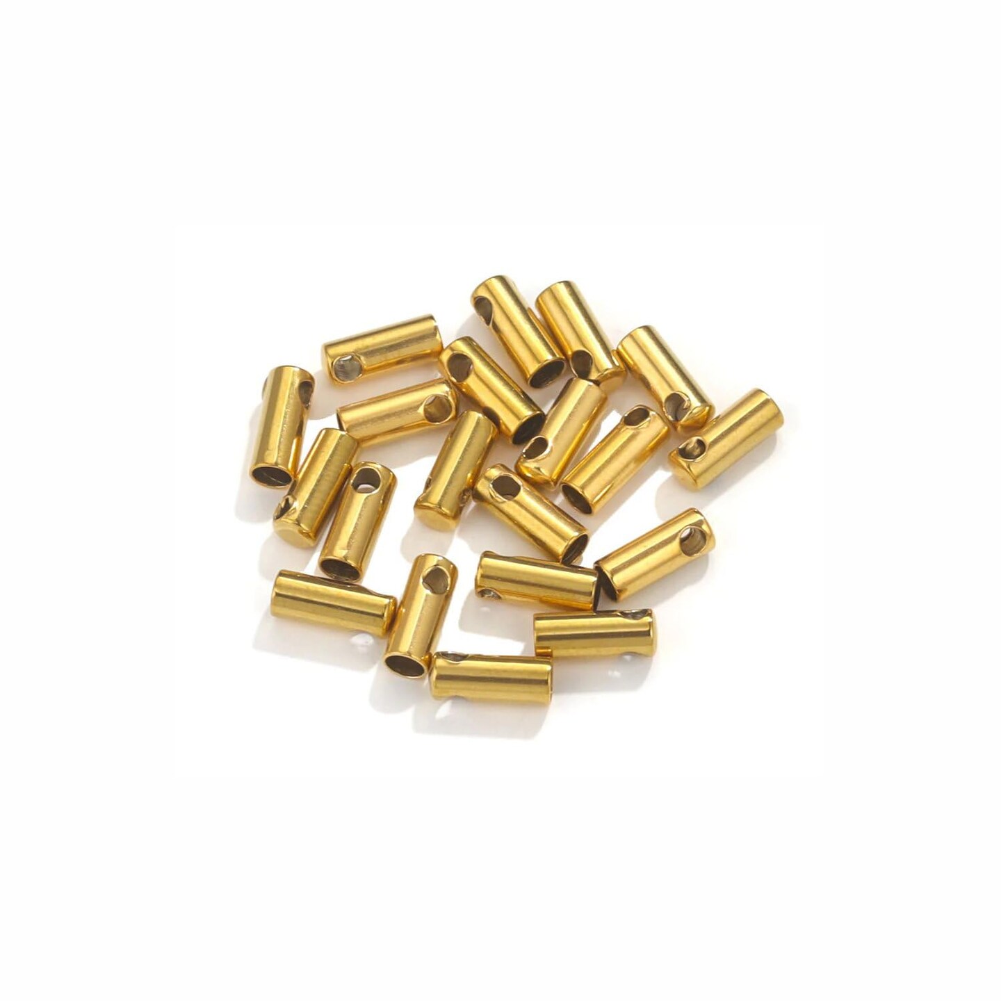 Permanent Waterproof Gold Stainless Steel DIY Jewelry Making (Beading Chain End Cap) (Package of 2)