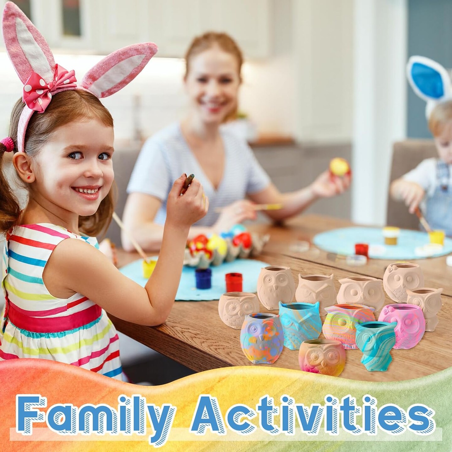 12 Pcs Paint Your Own Owl Ceramic Planters with 2 Set of Paints