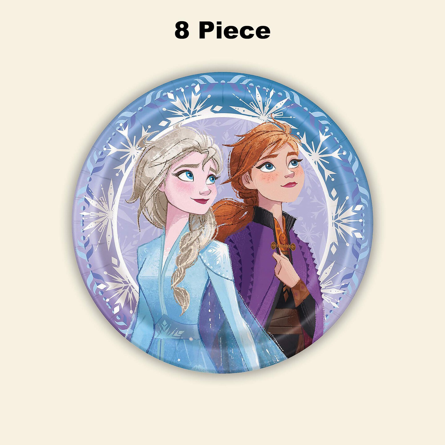 8 Count Frozen Elsa Anna Paper Dinner Plates Birthday Party Supplies Princess Theme 9&#x22;
