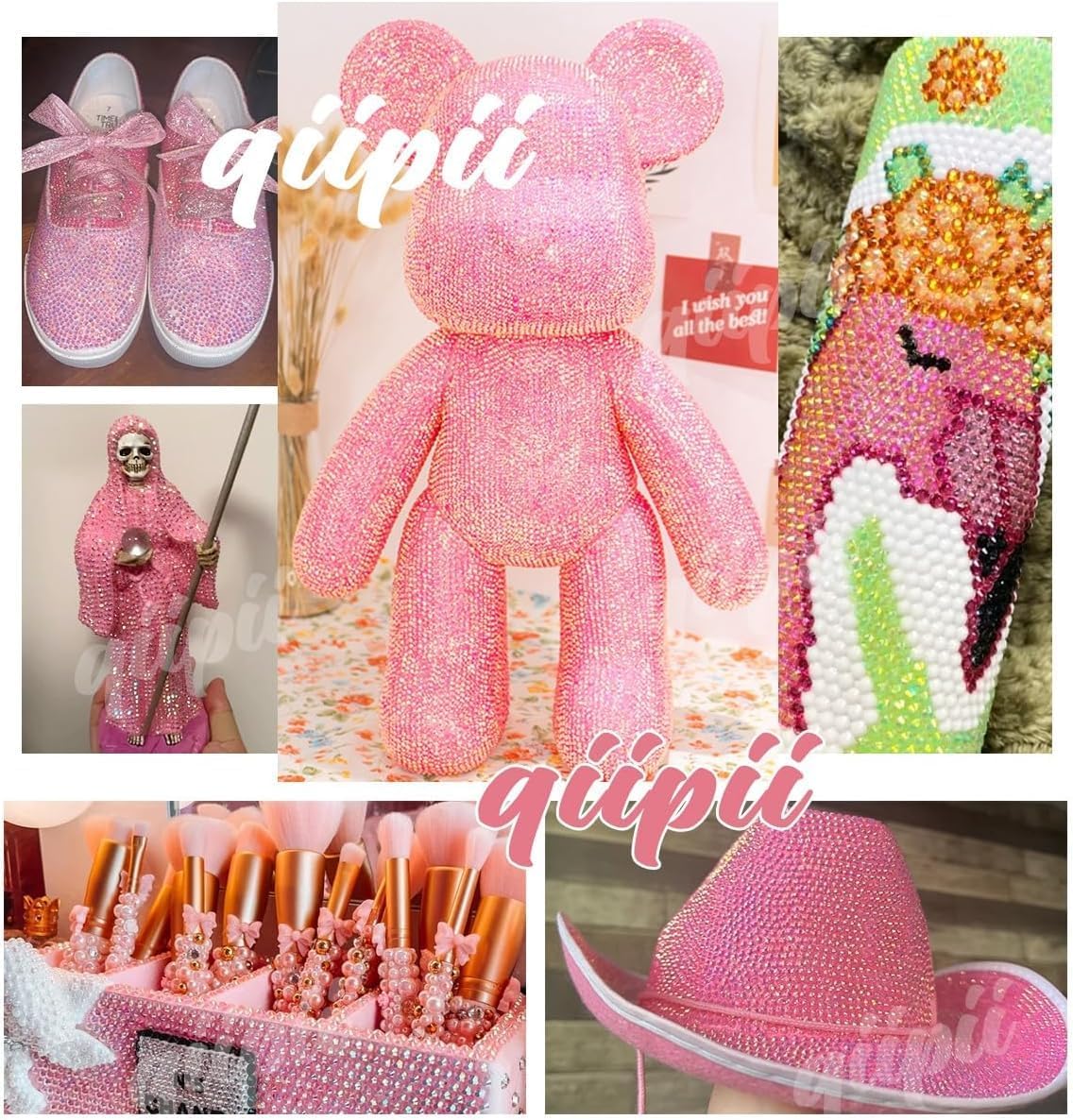 10000PCS 2mm Dark Pink AB Resin Rhinestones Bulk Flatback Jelly Stones Pack