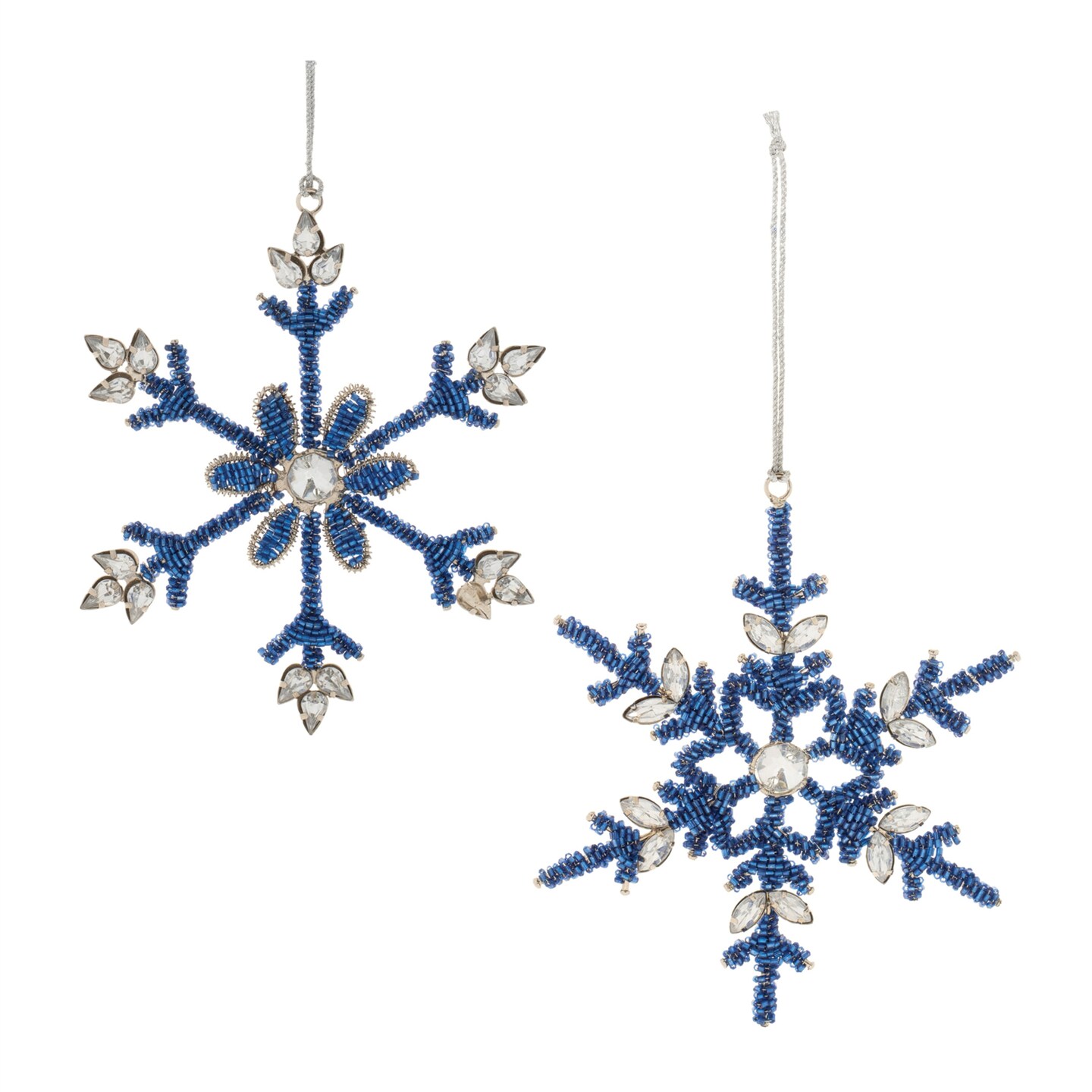 Melrose Traditional Style Beaded Snowflake Christmas Ornaments - 6" - 12ct