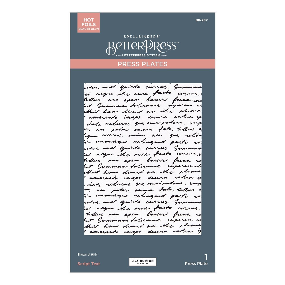 Spellbinders BetterPress Plate By Lisa Horton-Script Text, Wildflowers
