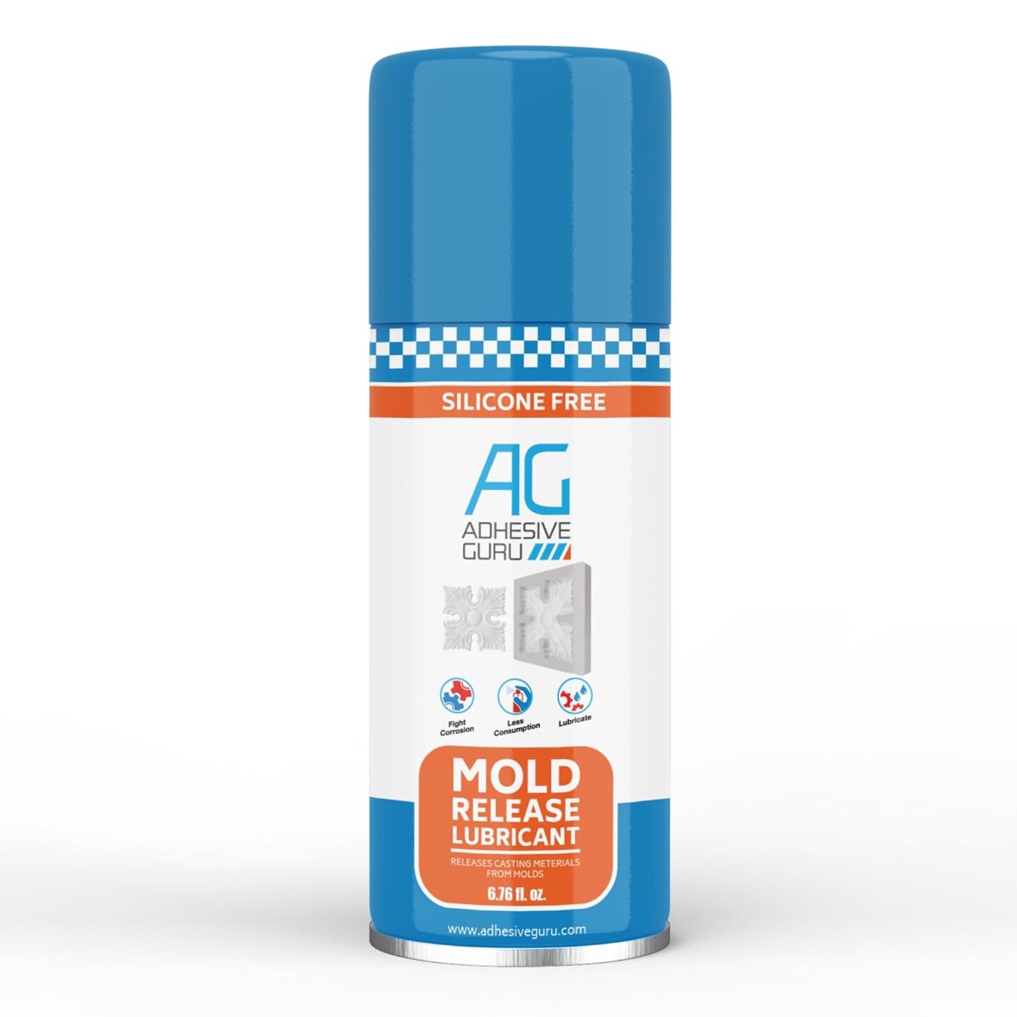 ADHESIVE GURU AG120 Non-Silicone Mold Release Spray &#x2013; 6.76 fl oz Silicone-Free Release Agent for Resin, Candle, Soap &#x26; Casting Molds