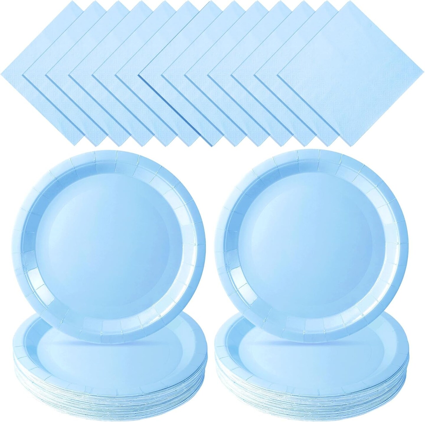 Baby Shower Blue Plates &#x26; Napkins Set &#x2013; Serves 50 Guests