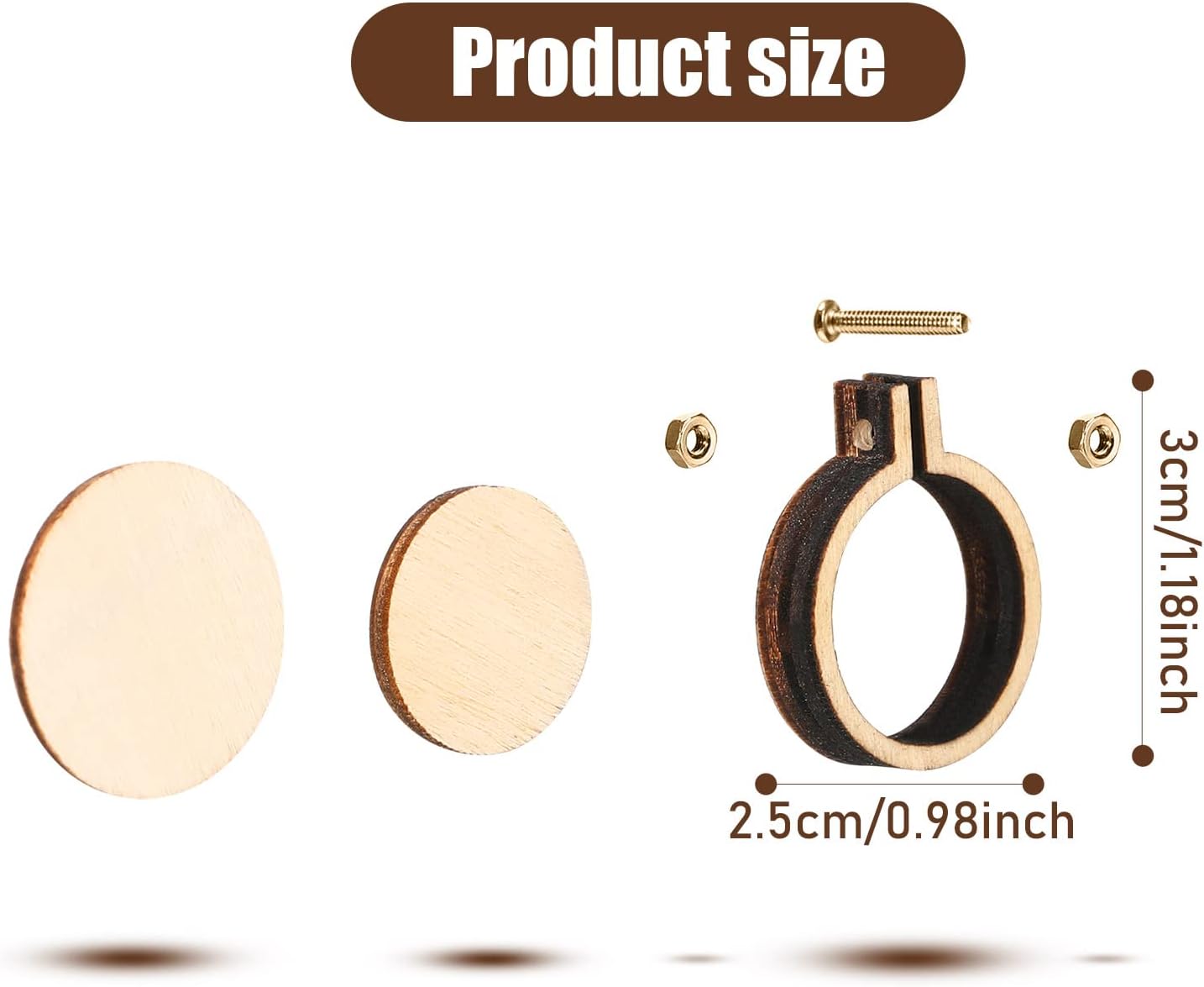 20 Pieces 1 Inch Mini Embroidery Hoops Wooden Small Tiny Embroidery