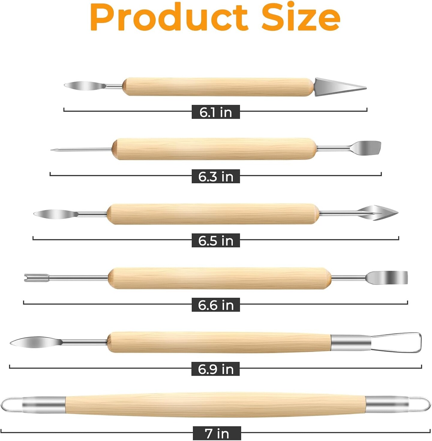 6 Pack Clay Tools Kit, Pottery Tools &#x26; Sculpting Tools