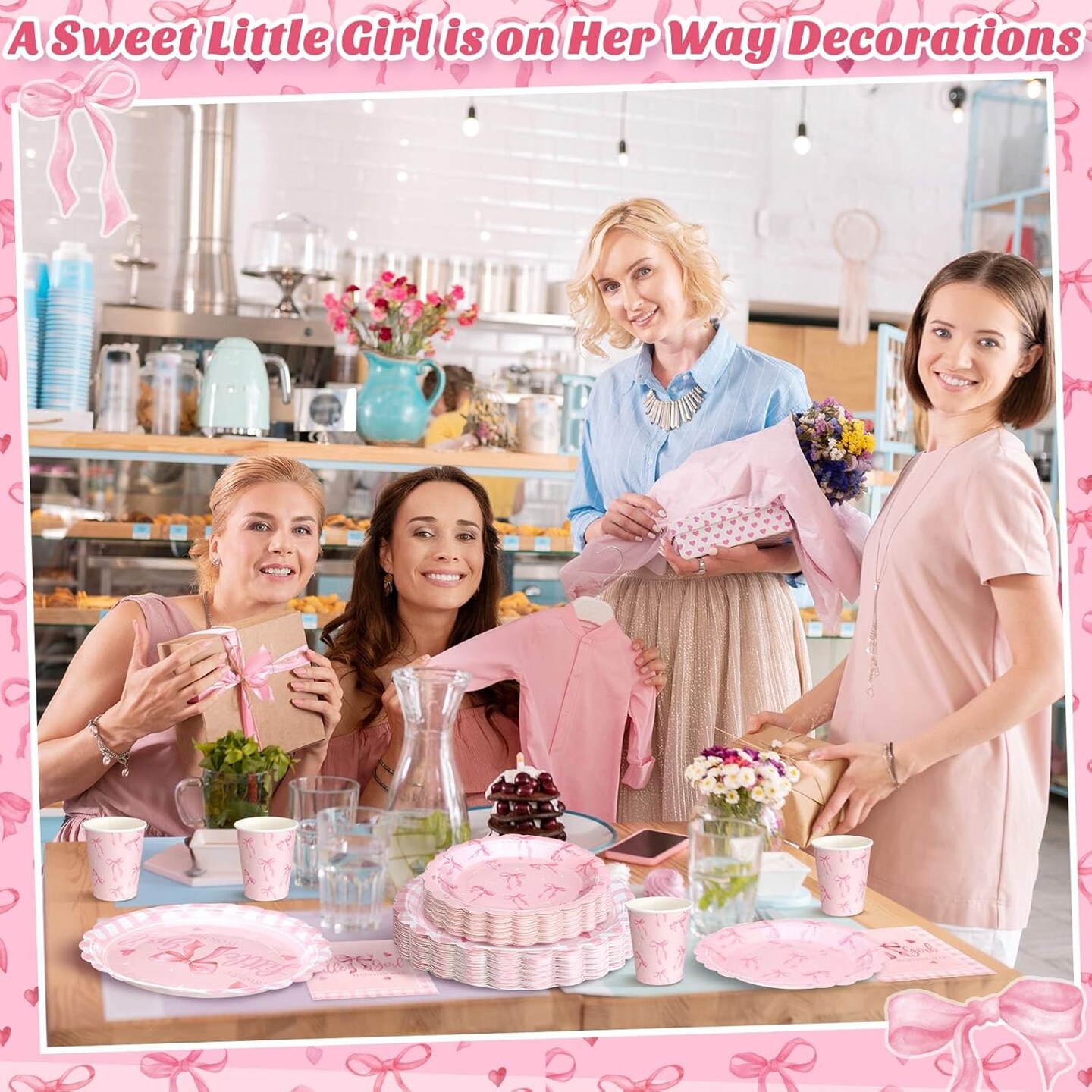 250 Pcs Little Girl Baby Shower Decorations