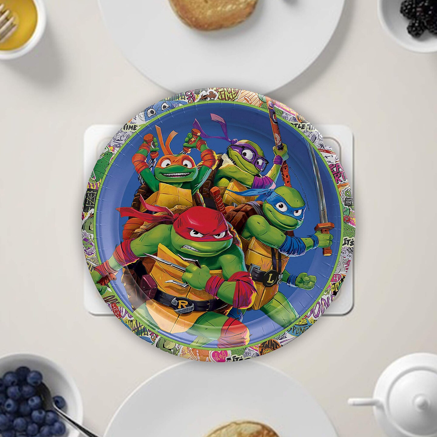 8 Count Ninja Turtles Paper Plates Birthday Party Supplies Pizza Dinner Plates for Kids 9&#x22;